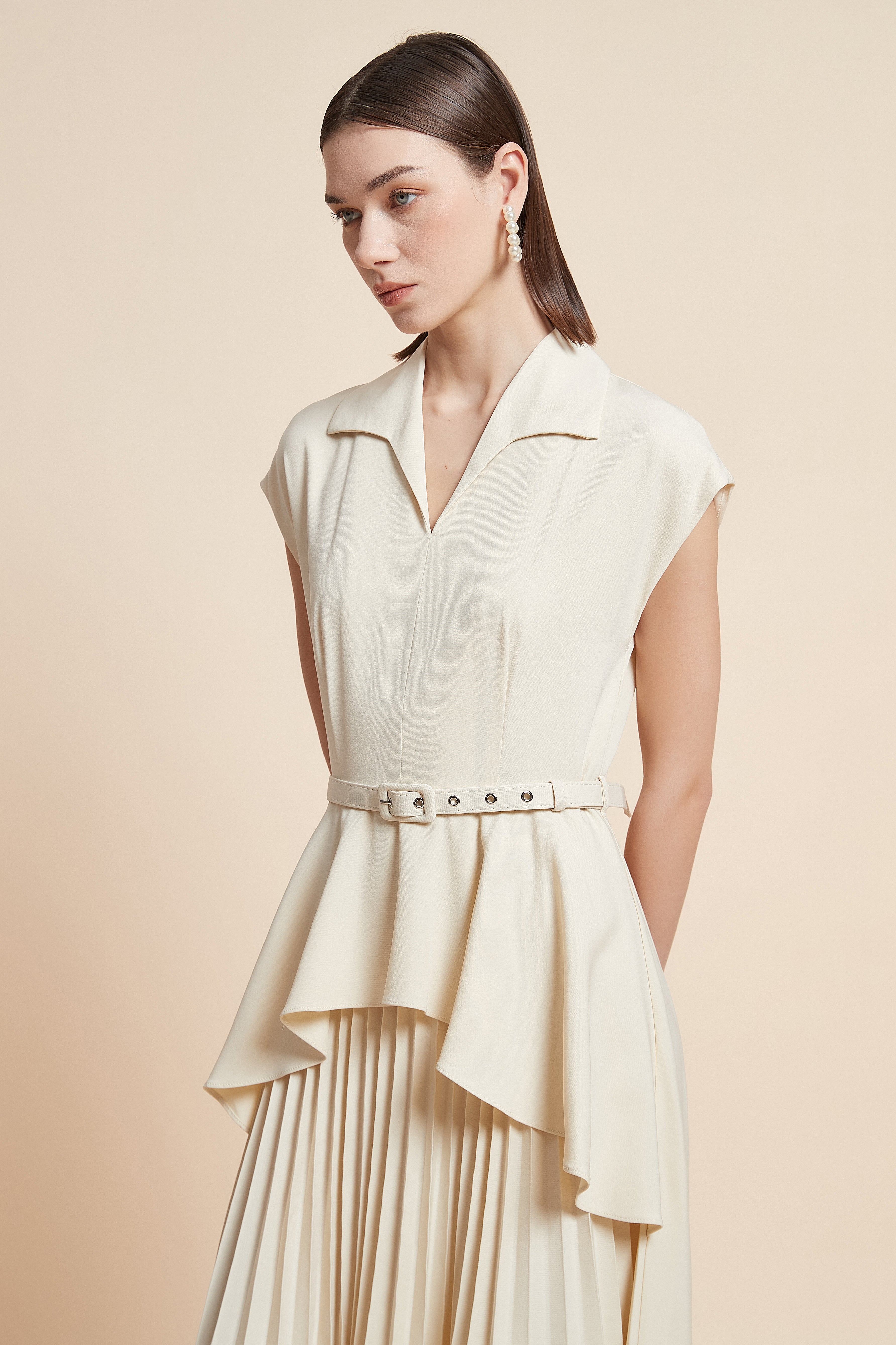 Sleeveless Pleated Midi Dress