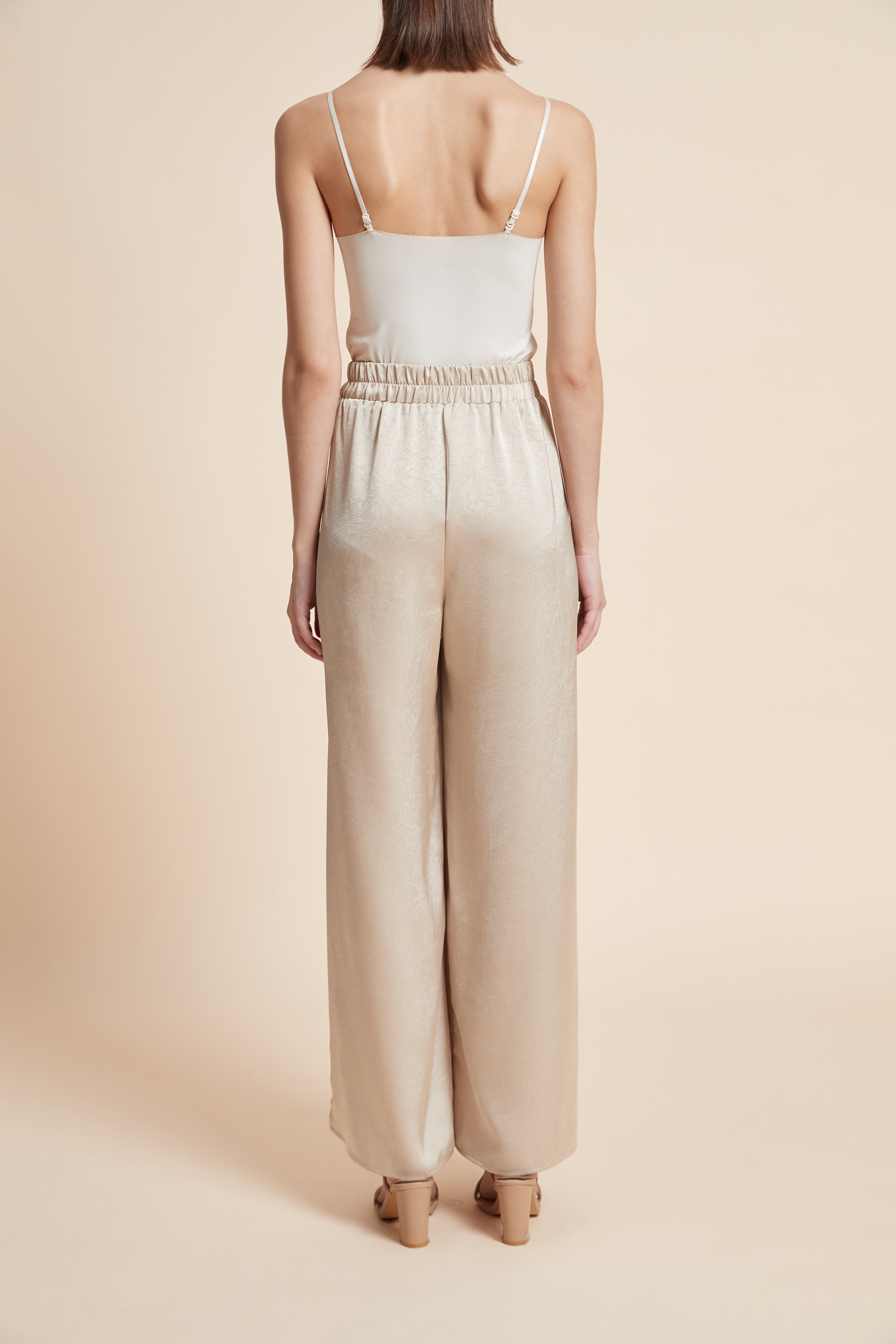 Plain Wide-Leg Long Trousers