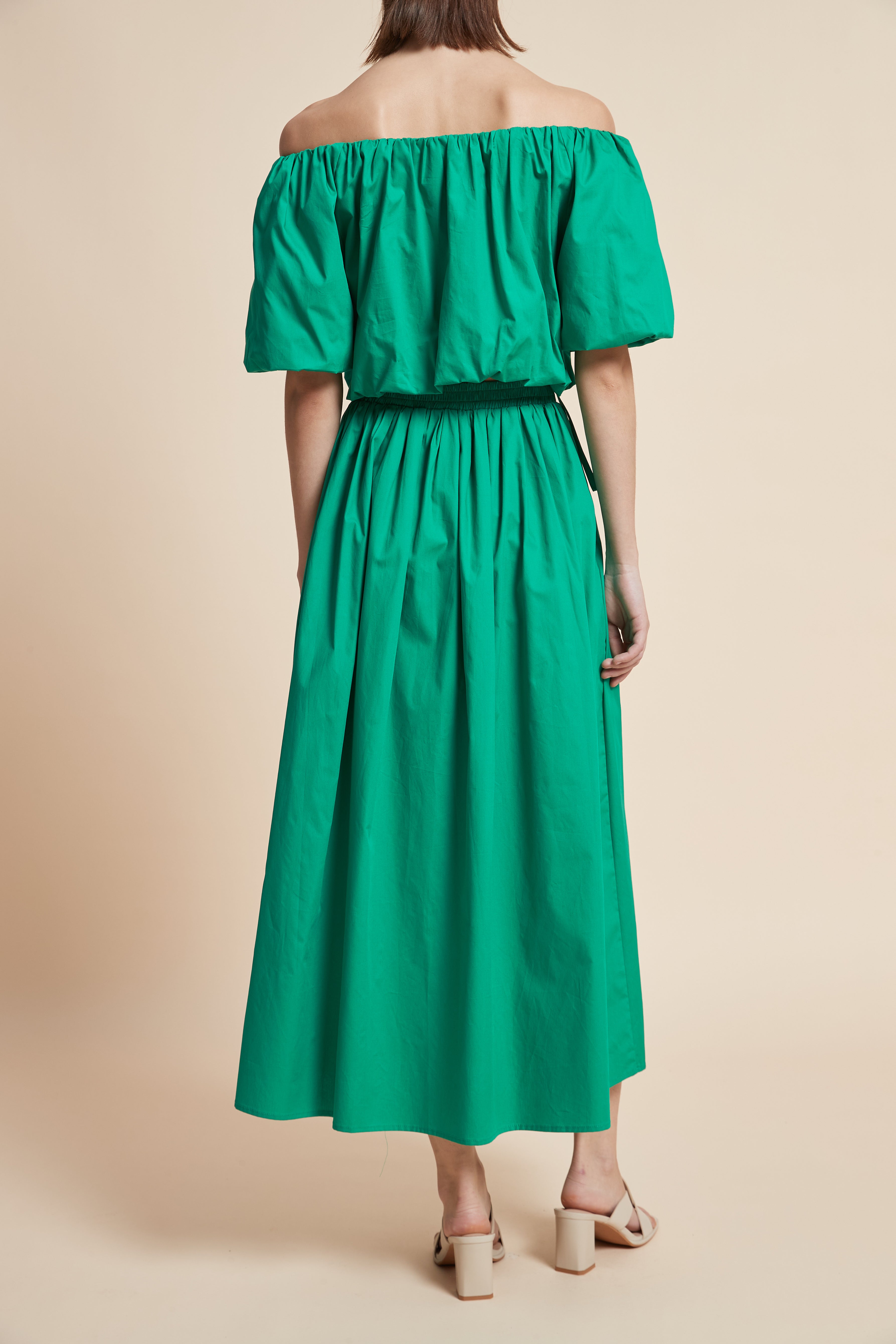 Plain Flared Midi Skirt