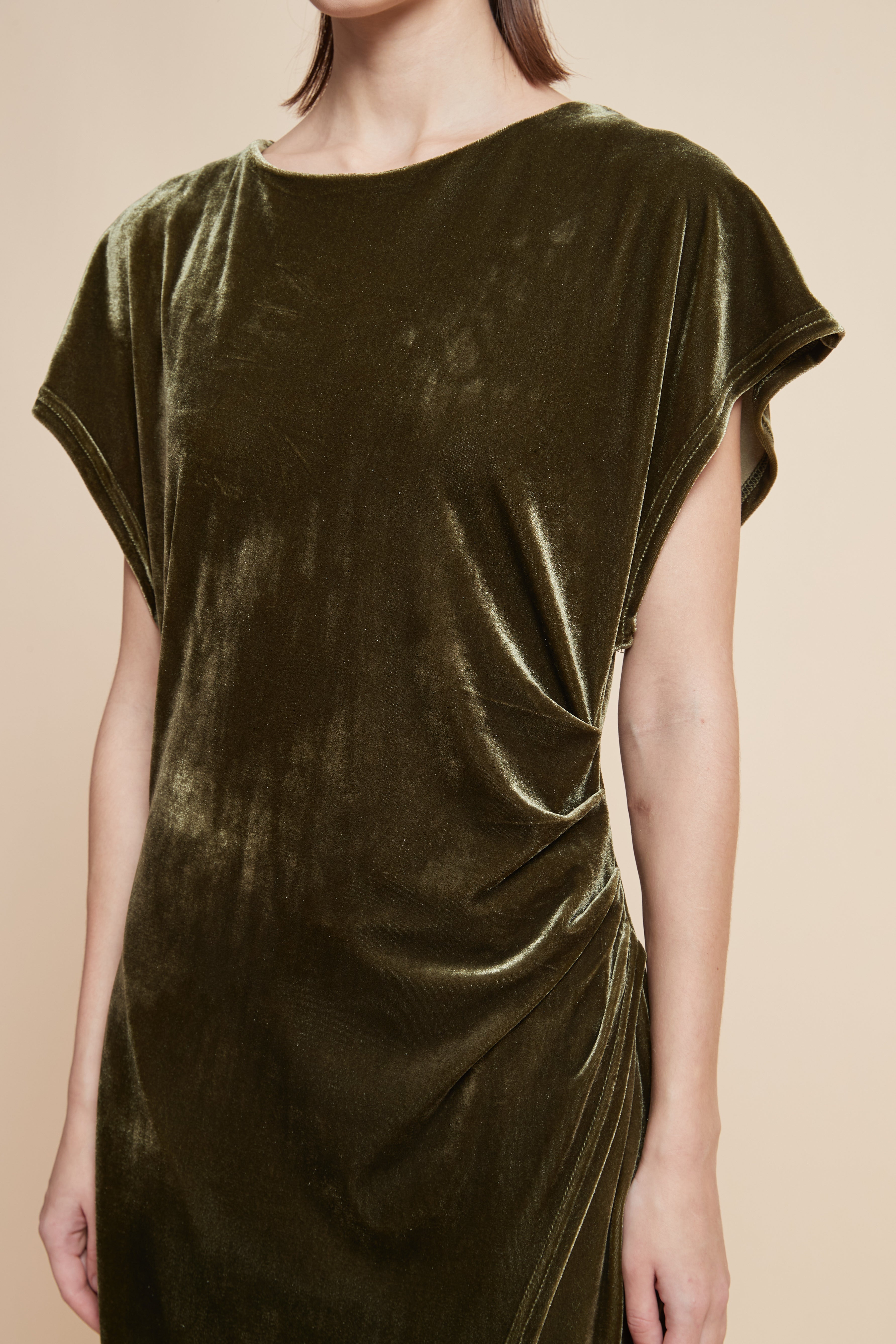 Short-Sleeved Plain Dress