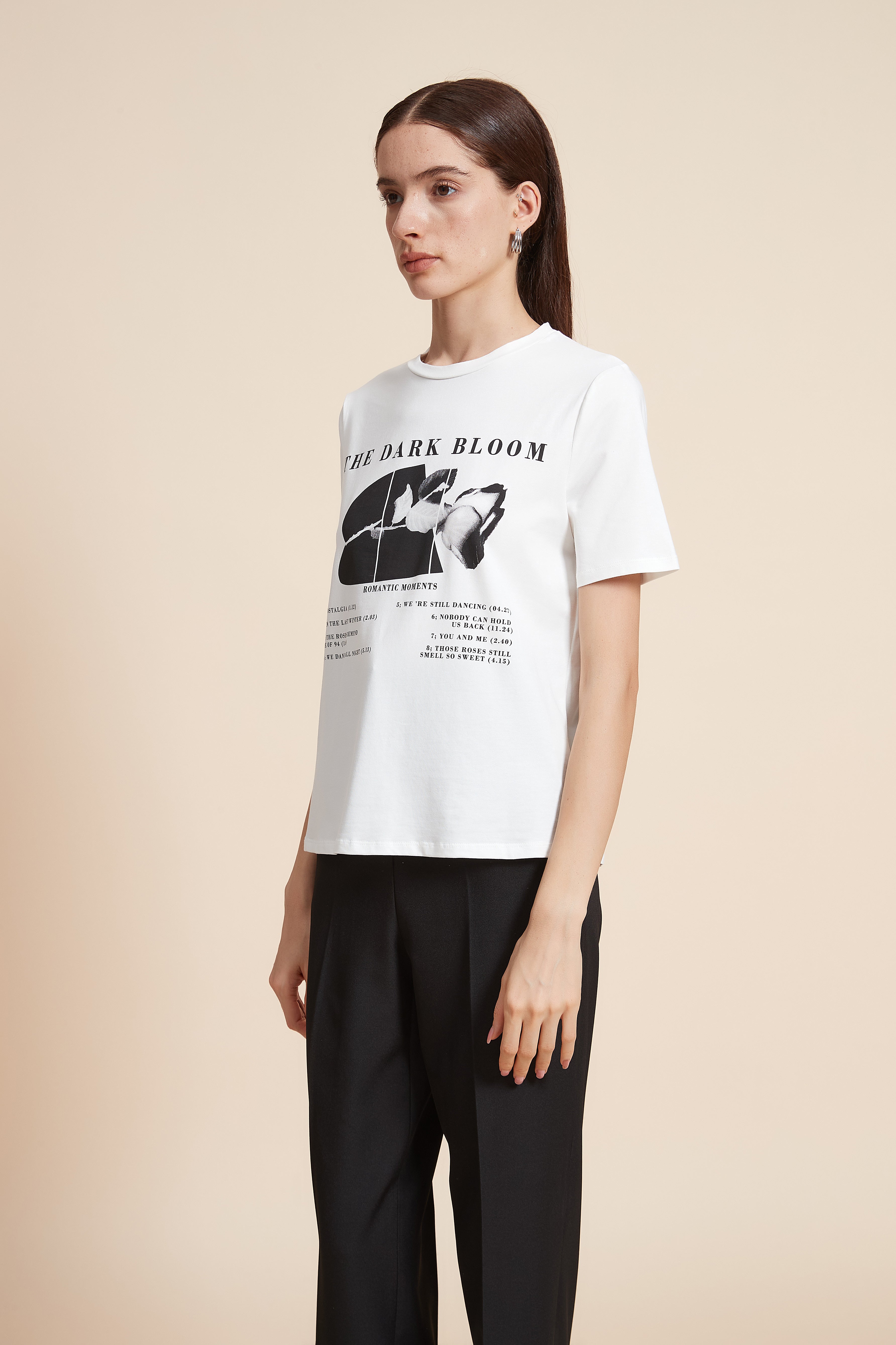 Printed  Plain Short Sleeve T-Shirt