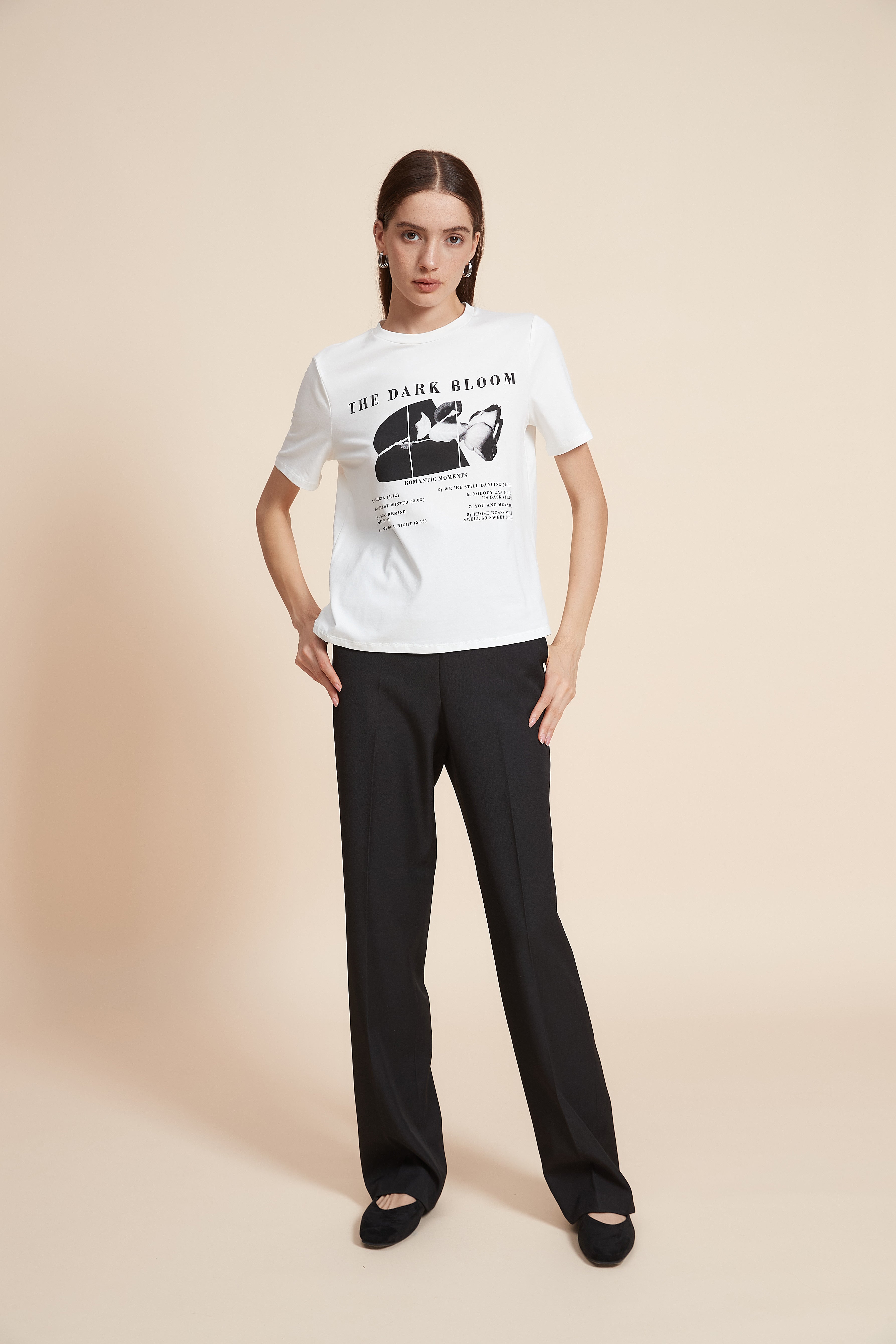 Printed  Plain Short Sleeve T-Shirt