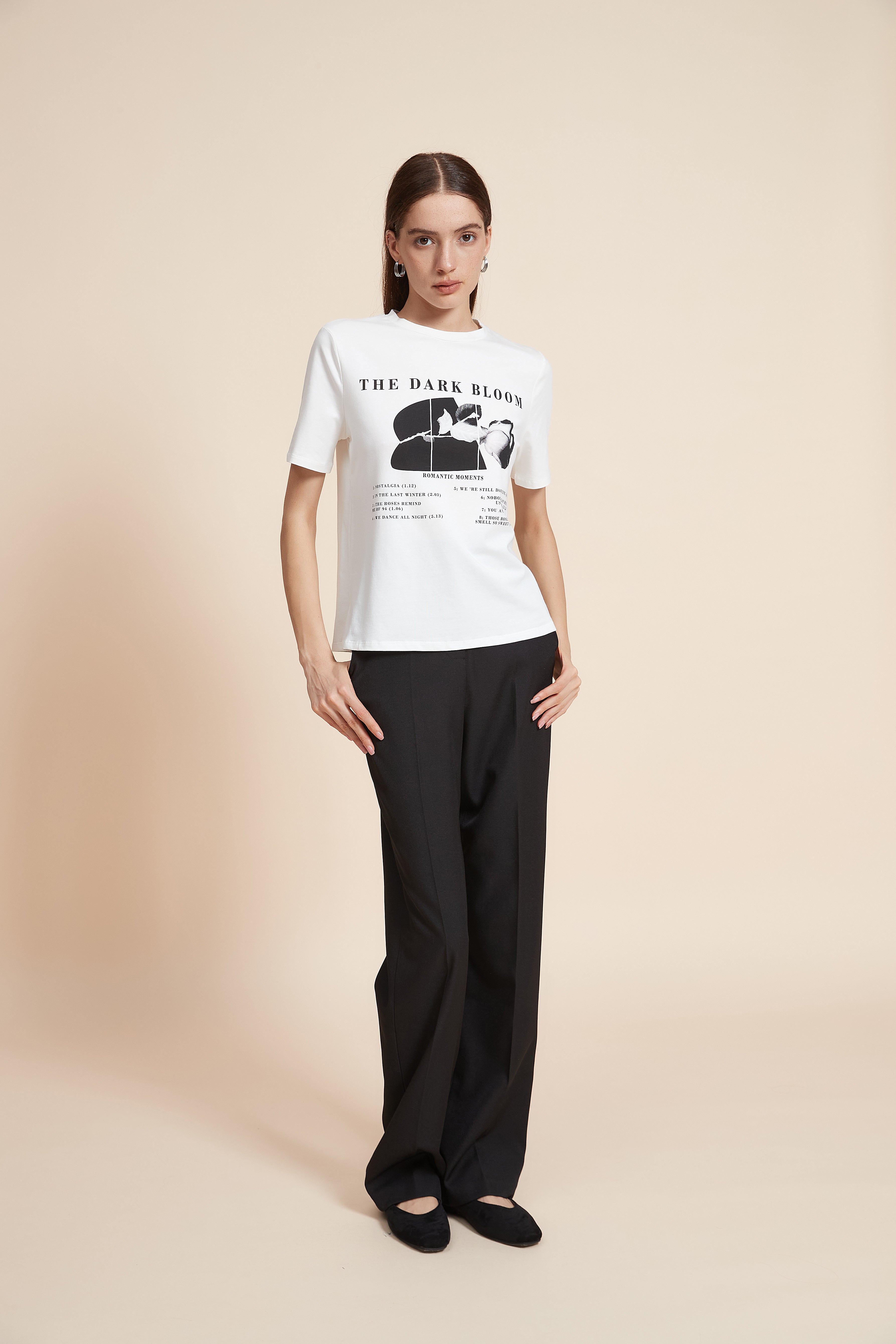 Printed  Plain Short Sleeve T-Shirt