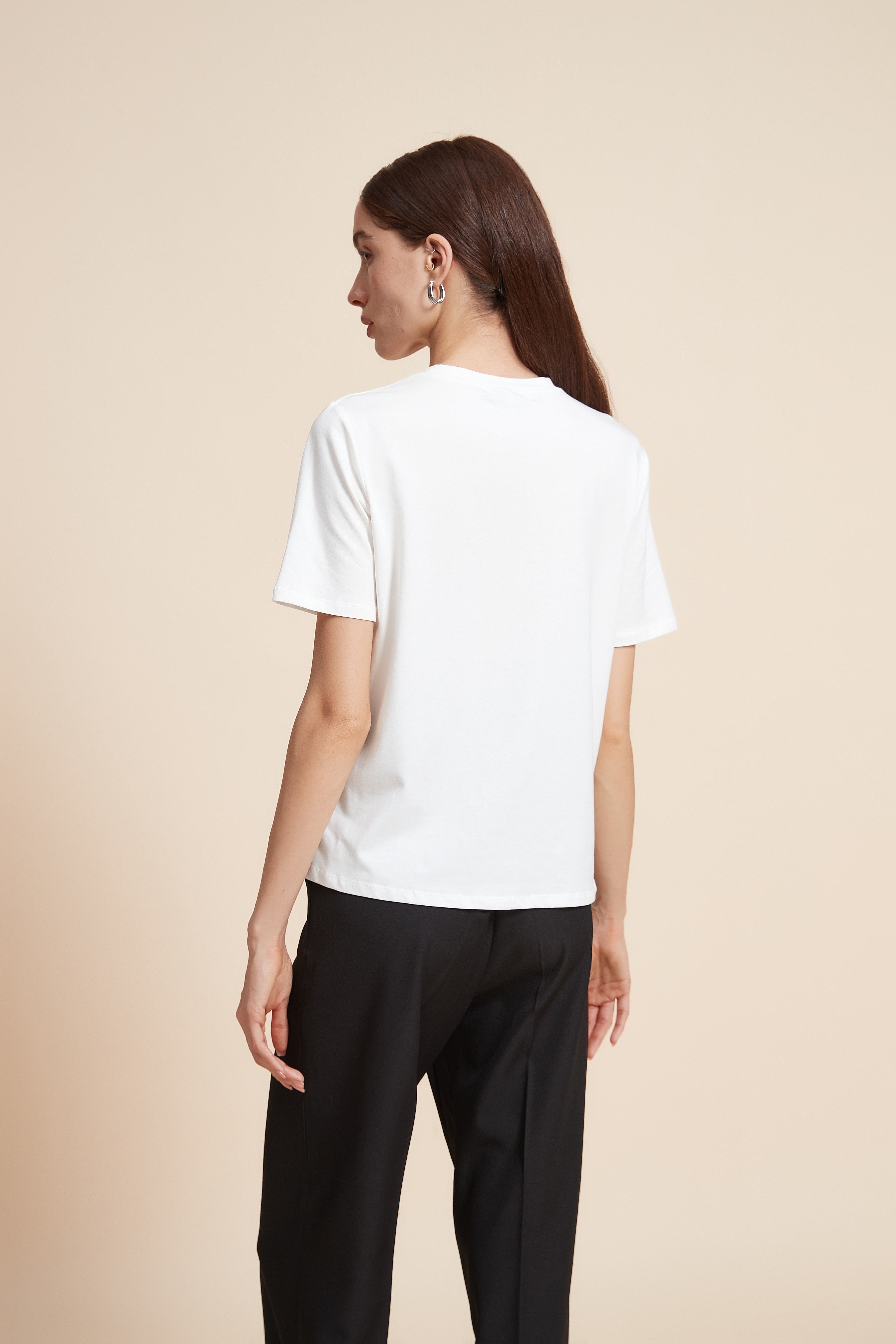 Printed  Plain Short Sleeve T-Shirt