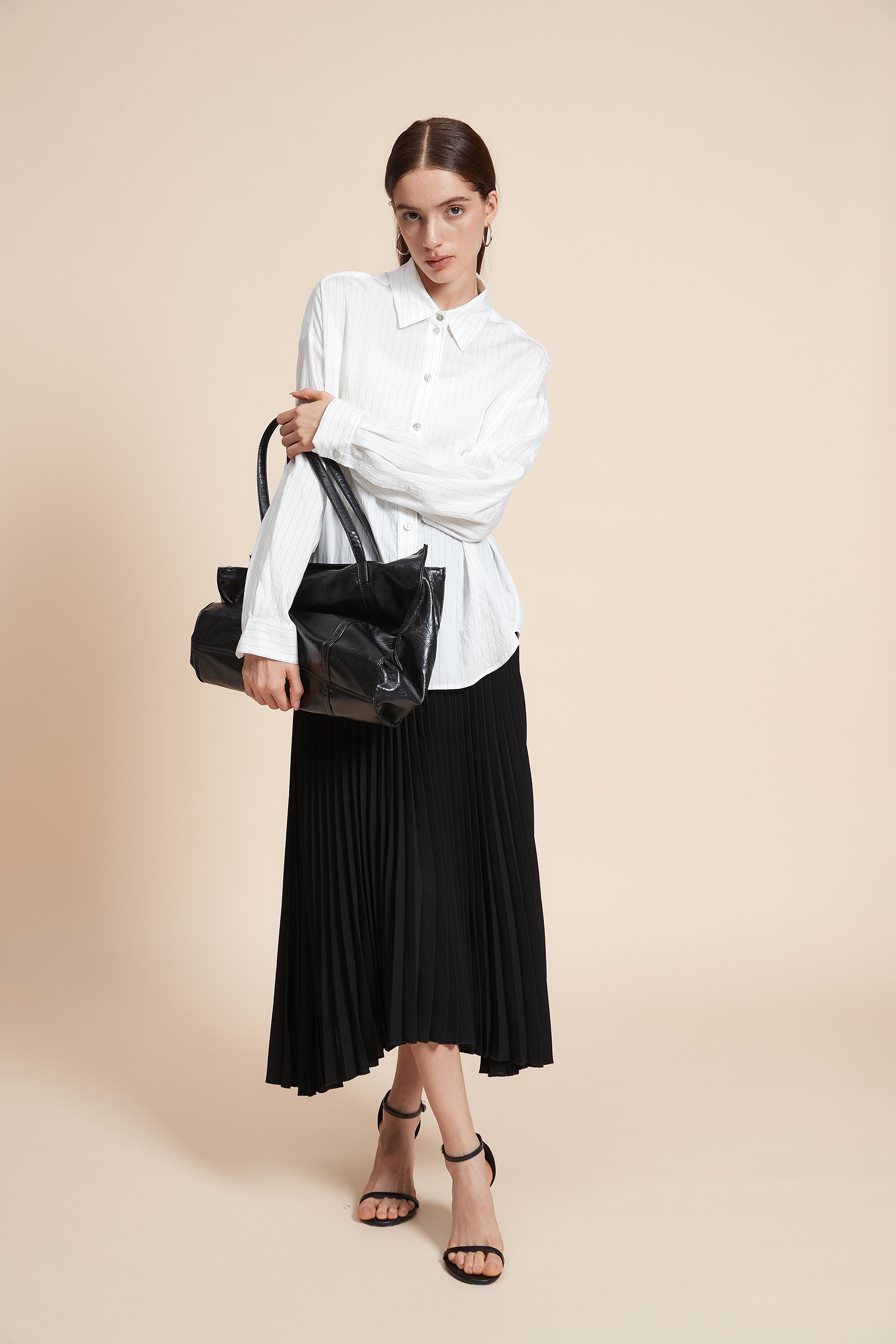 Plain Long-Sleeved Blouse