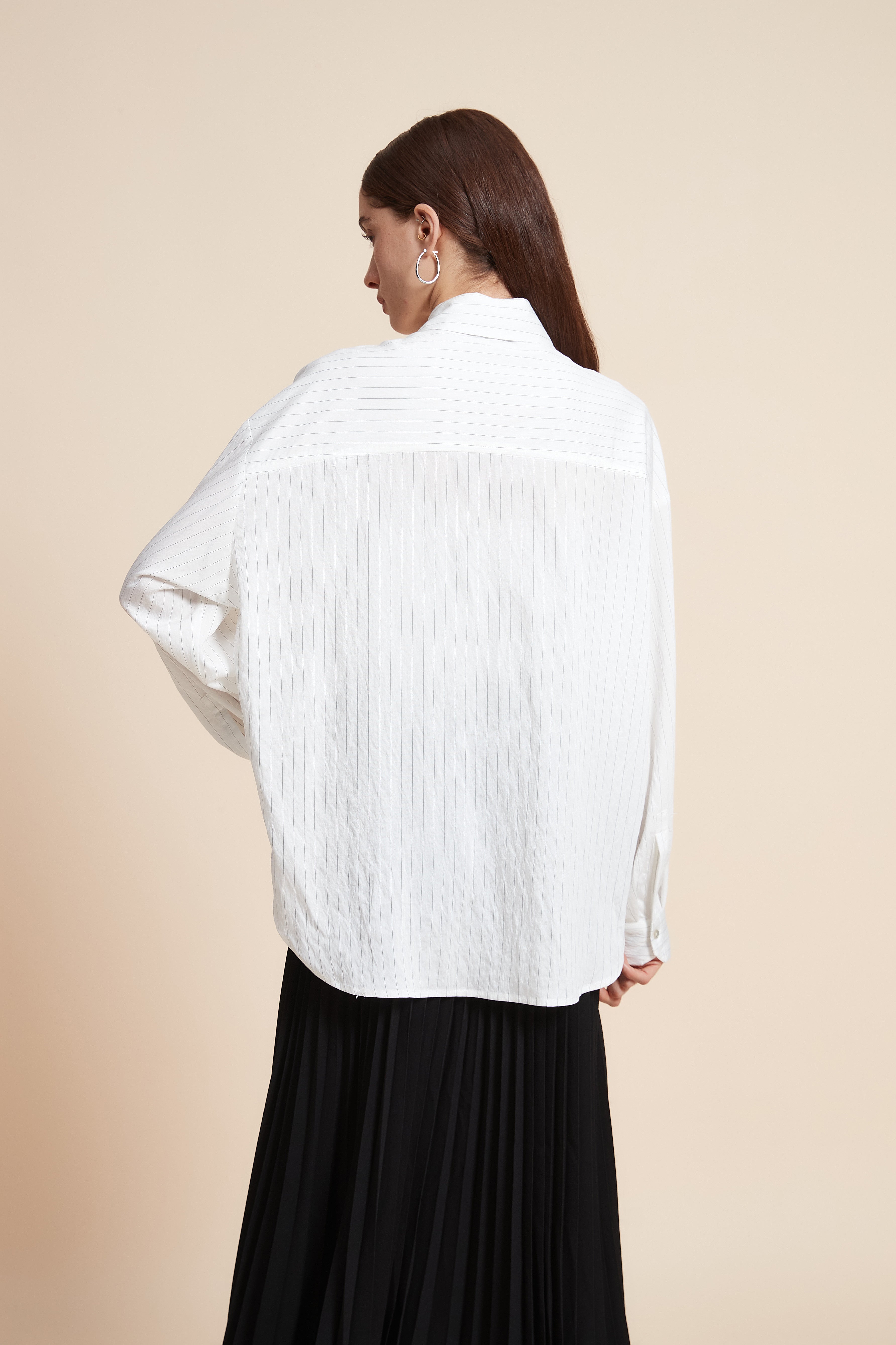 Plain Long-Sleeved Blouse