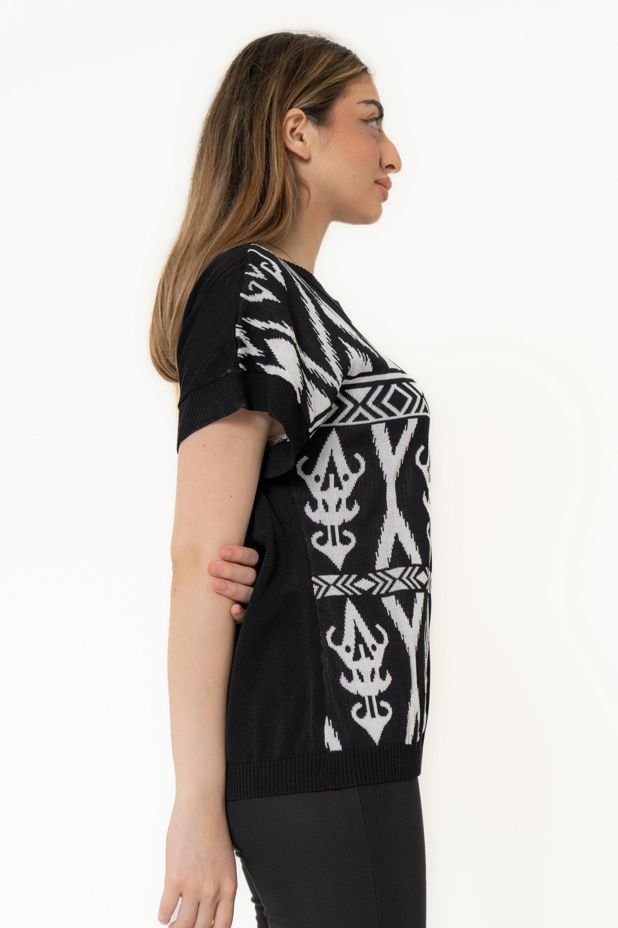 Short Sleeve Printed Blouse