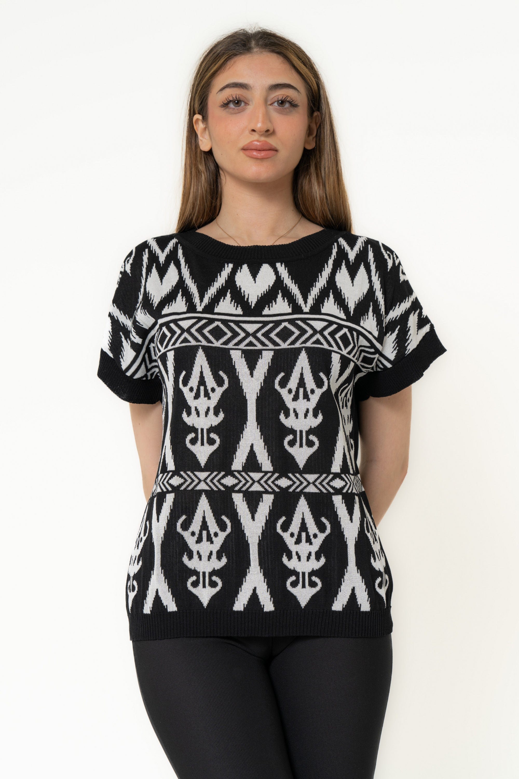 Short Sleeve Printed Blouse