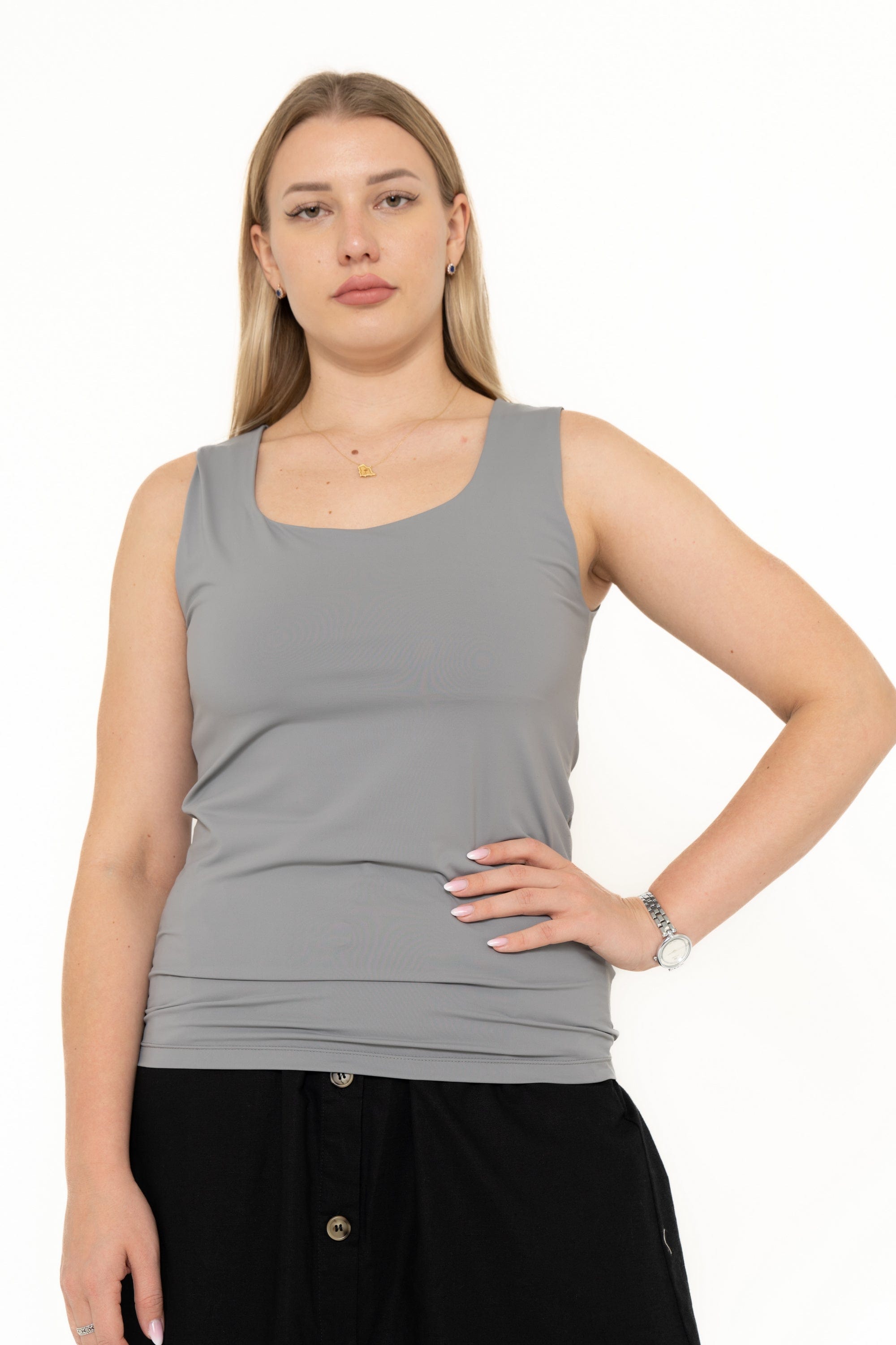 Yola Plain Tank Top with Straps