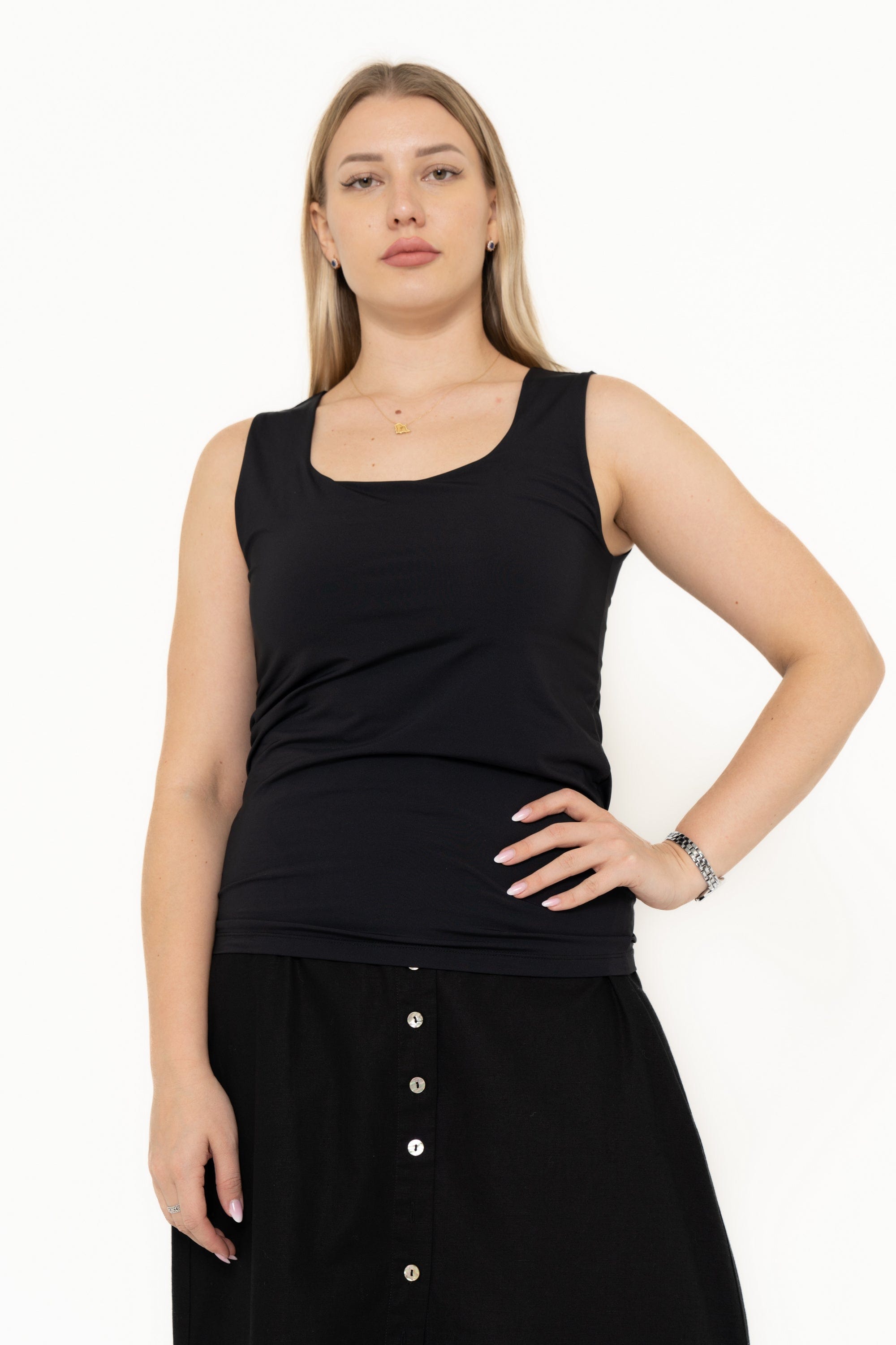 Yola Plain Tank Top with Straps