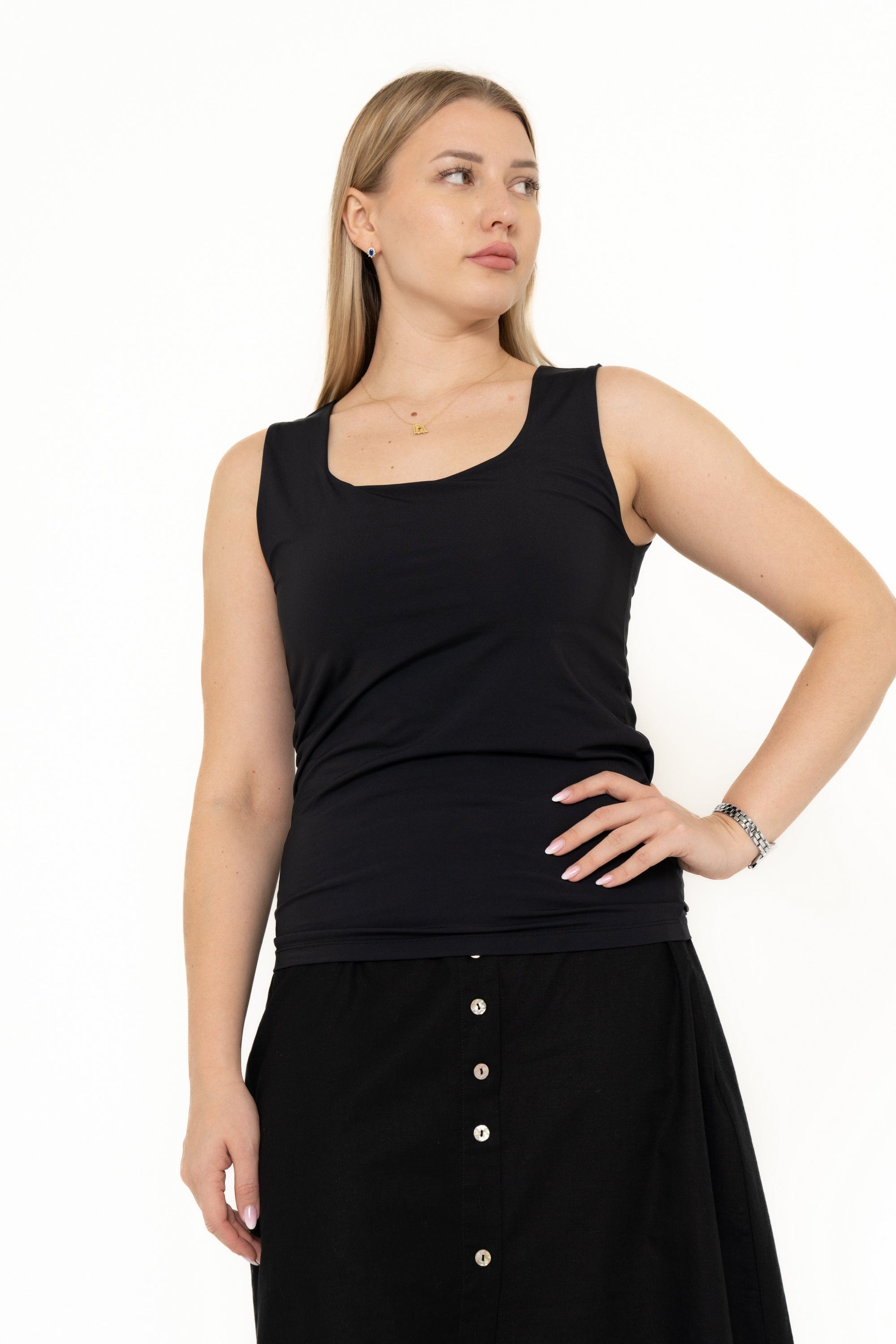 Yola Plain Tank Top with Straps