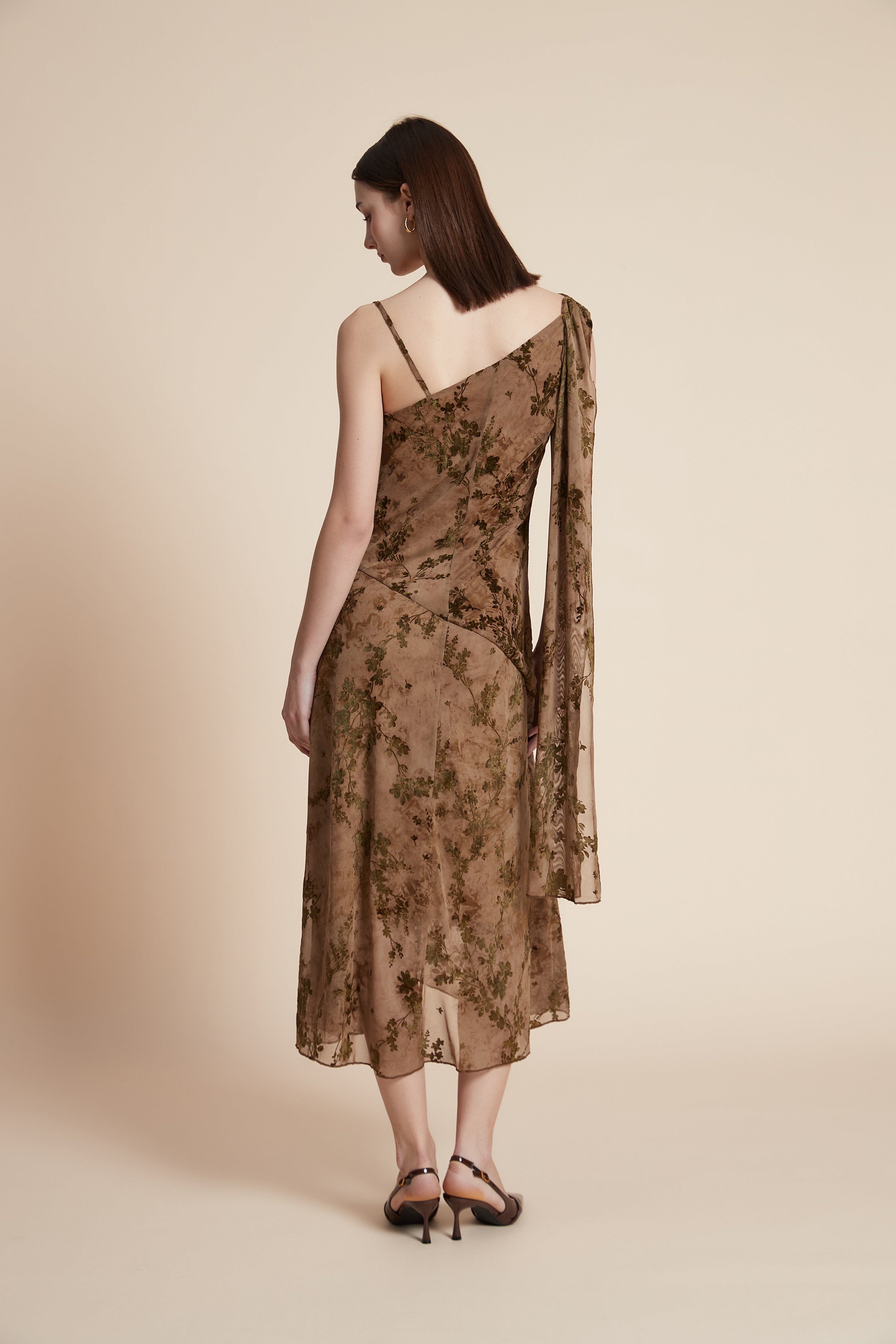 Floral strapless midi dress