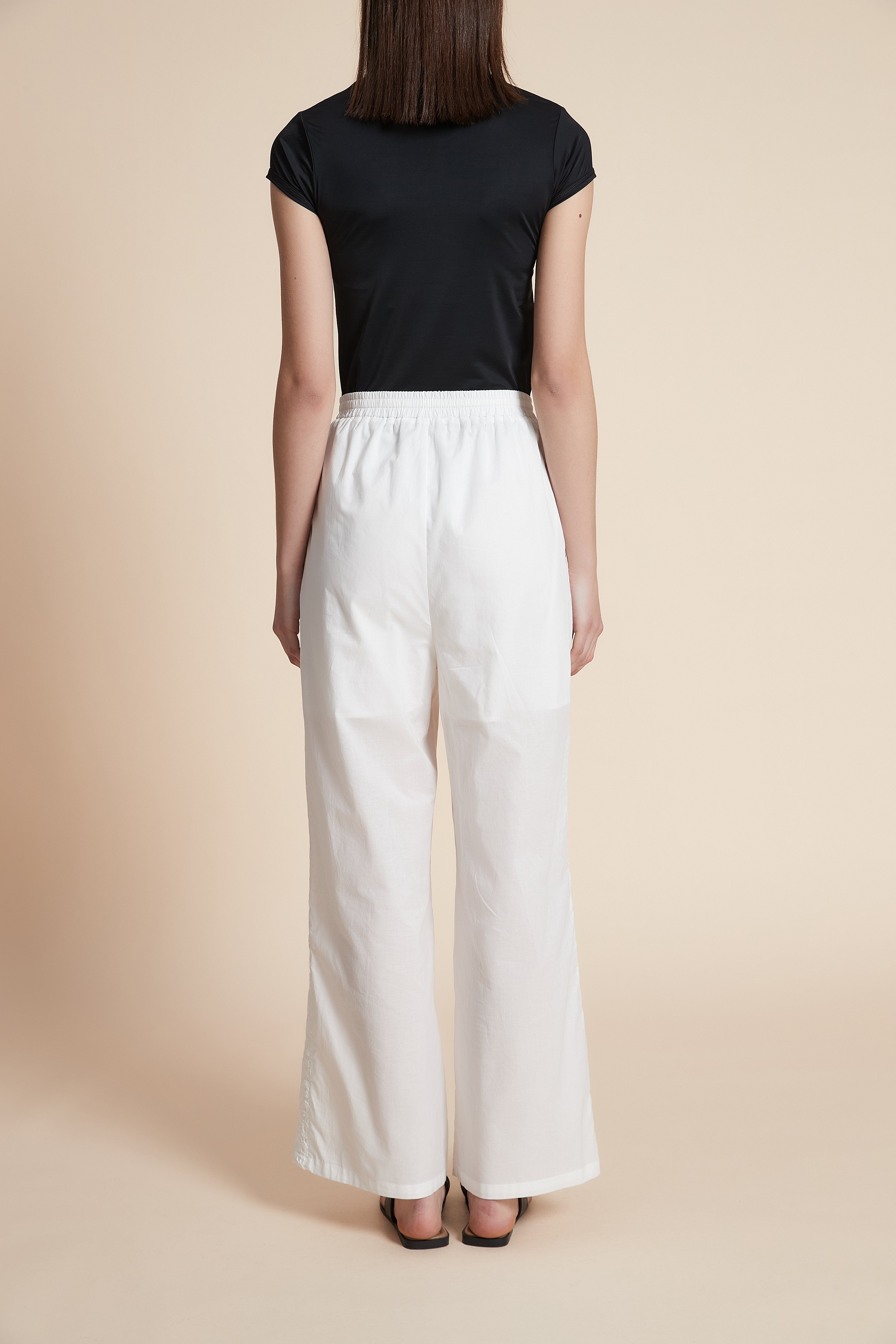 Wide Leg Plain Trousers