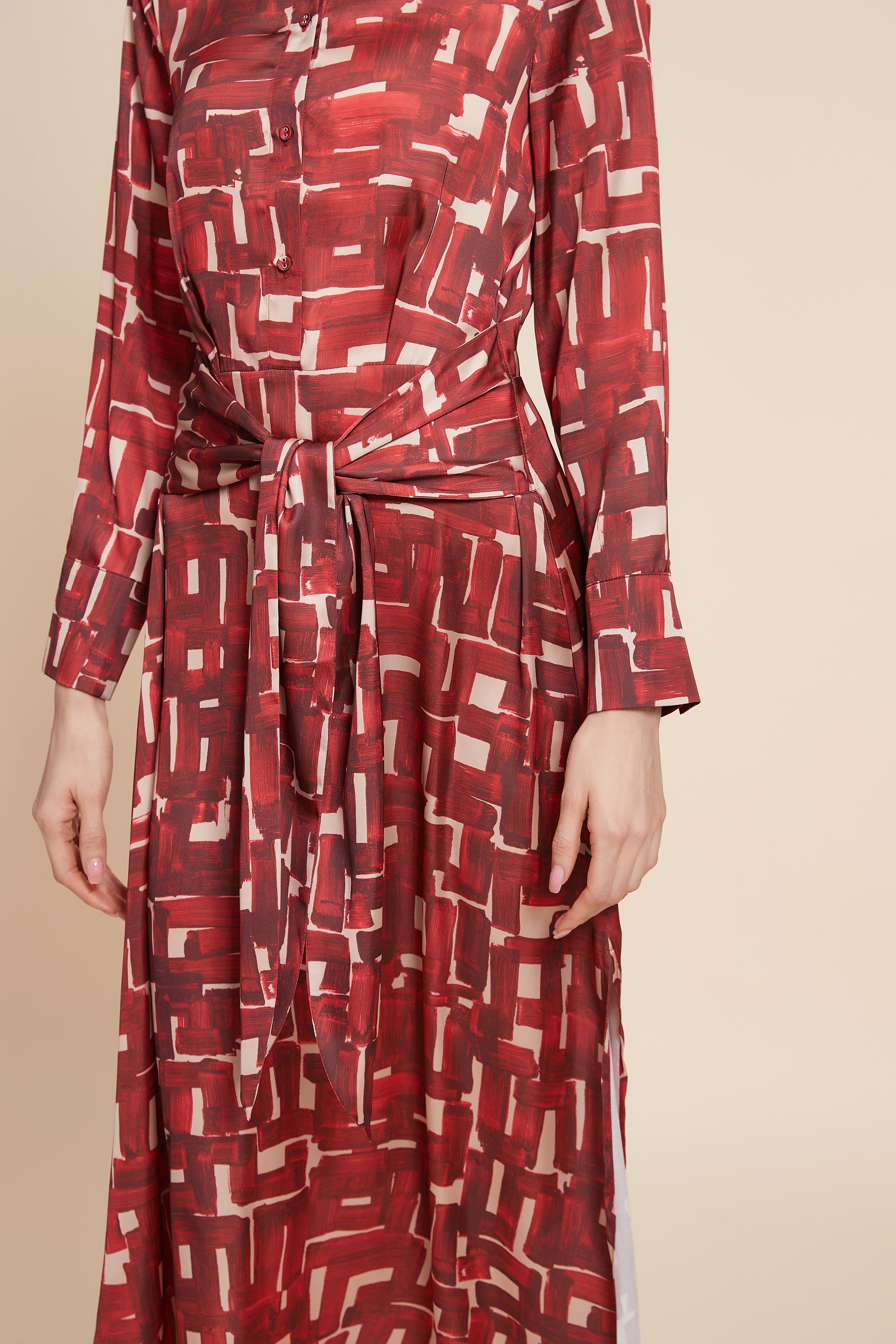 Printed Long Sleeve Maxi Dress