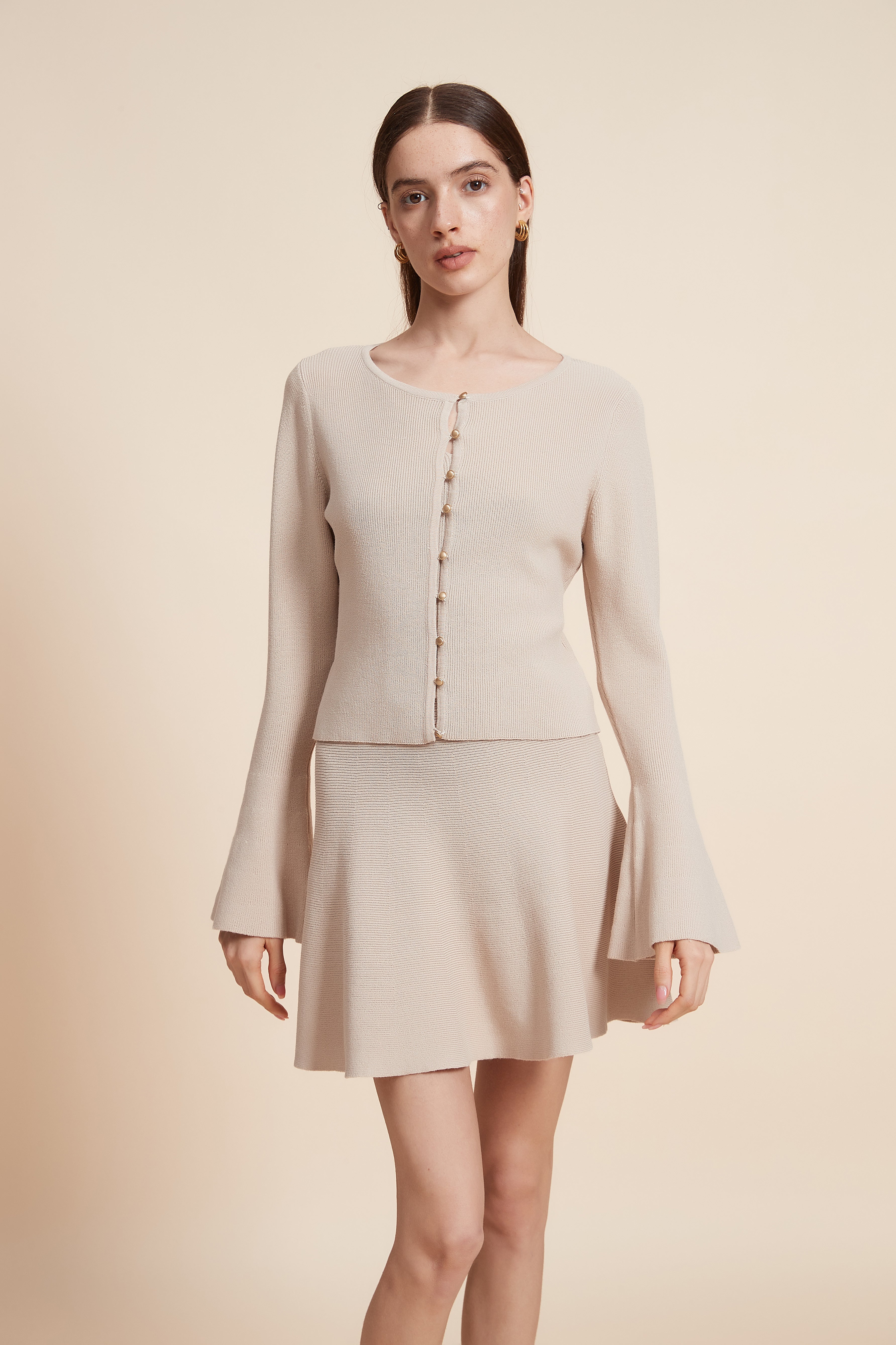 Plain Long Sleeve Short Cardigan