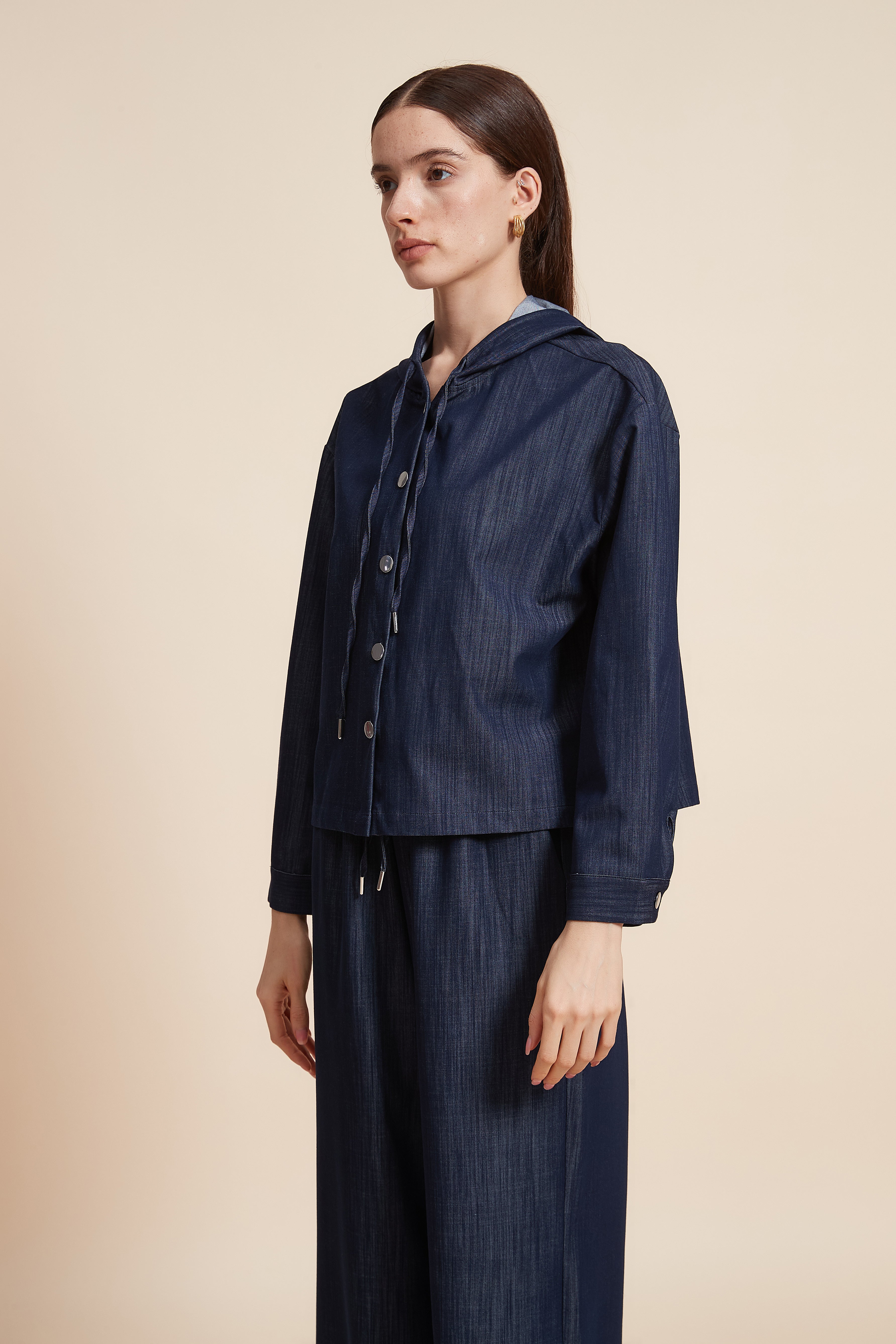 Plain Long Sleeve Denim Jacket