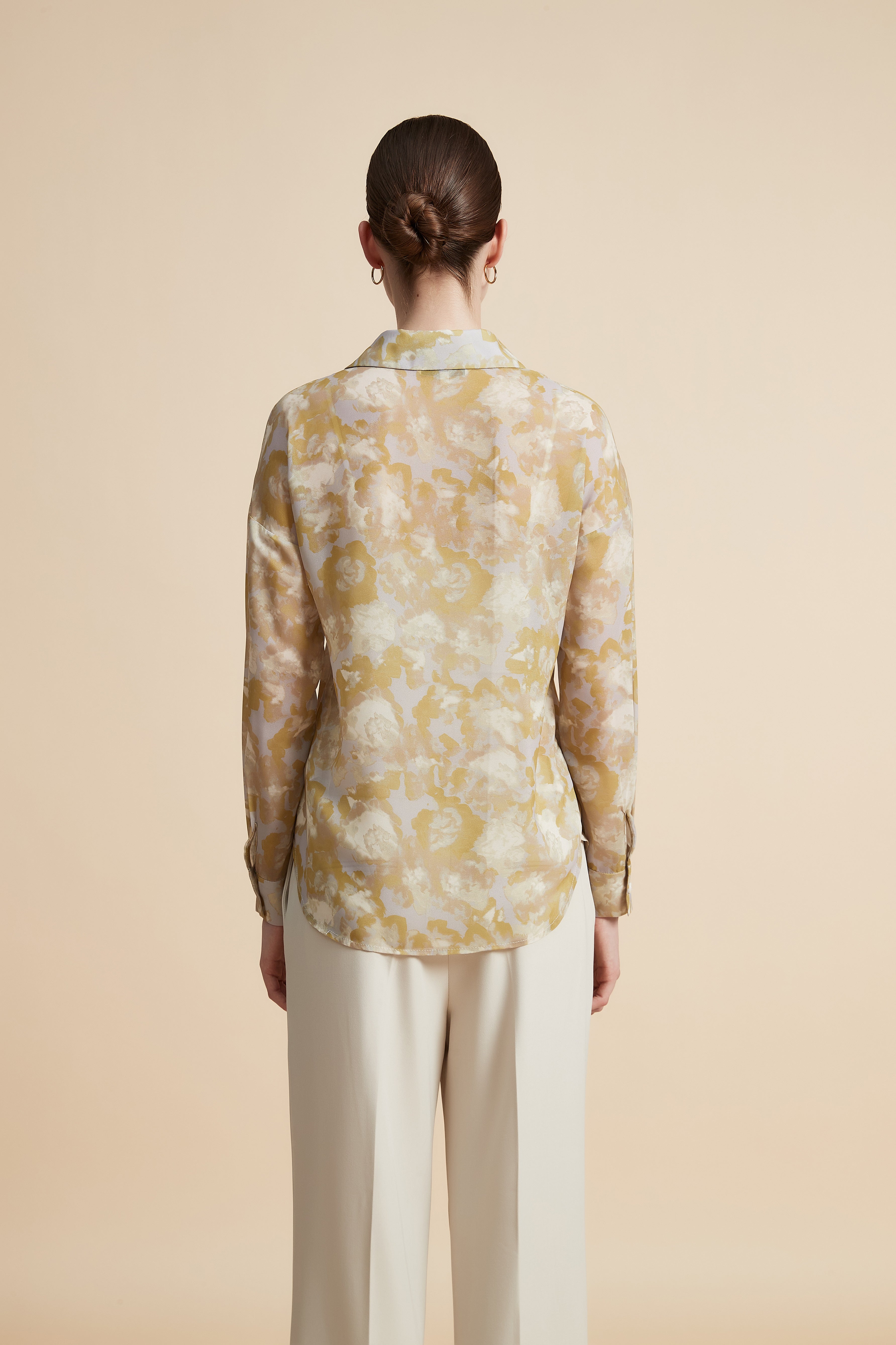 Floral Long Sleeve Blouse with Front Buttons