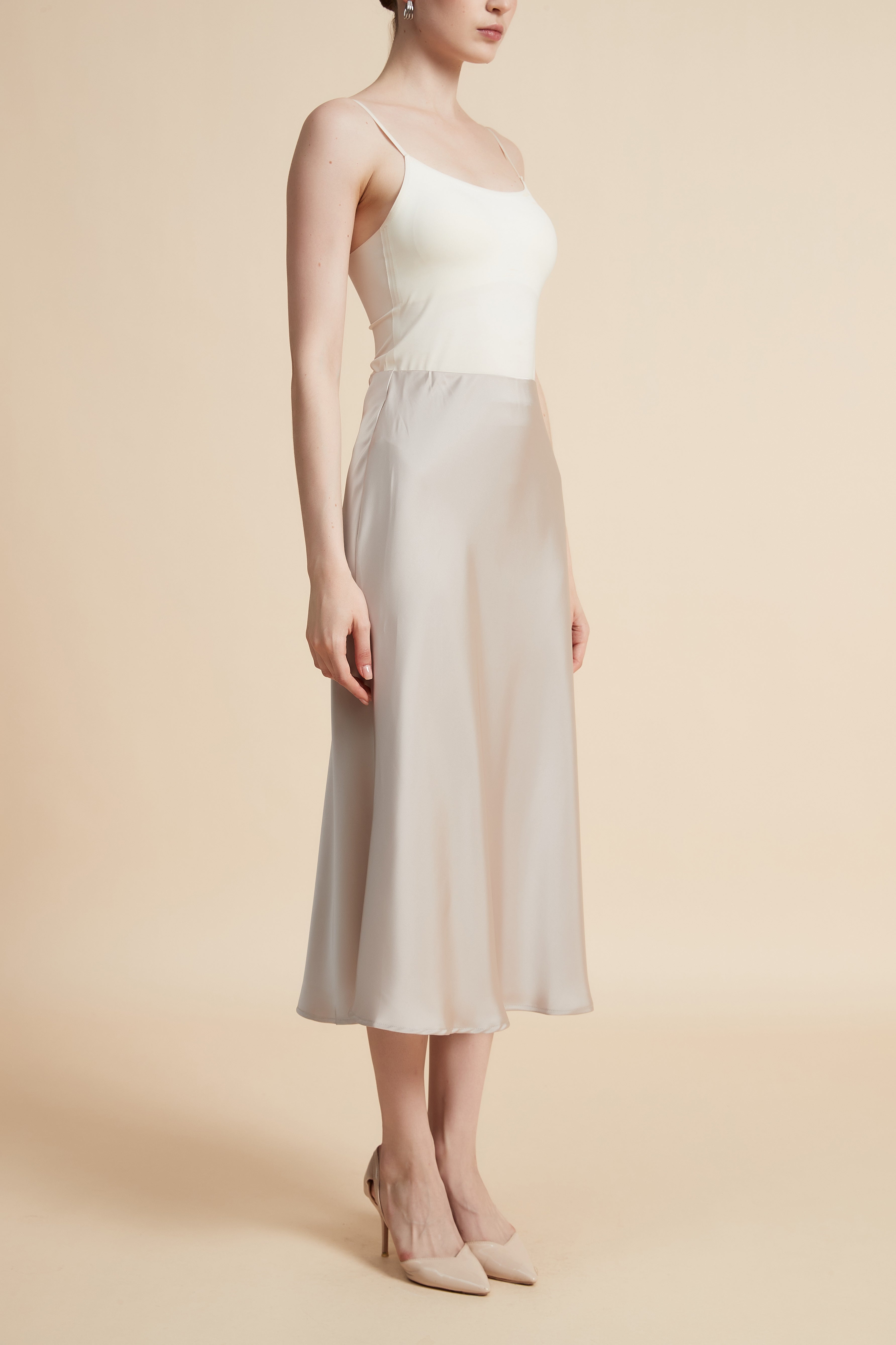 Solid Midi Skirt