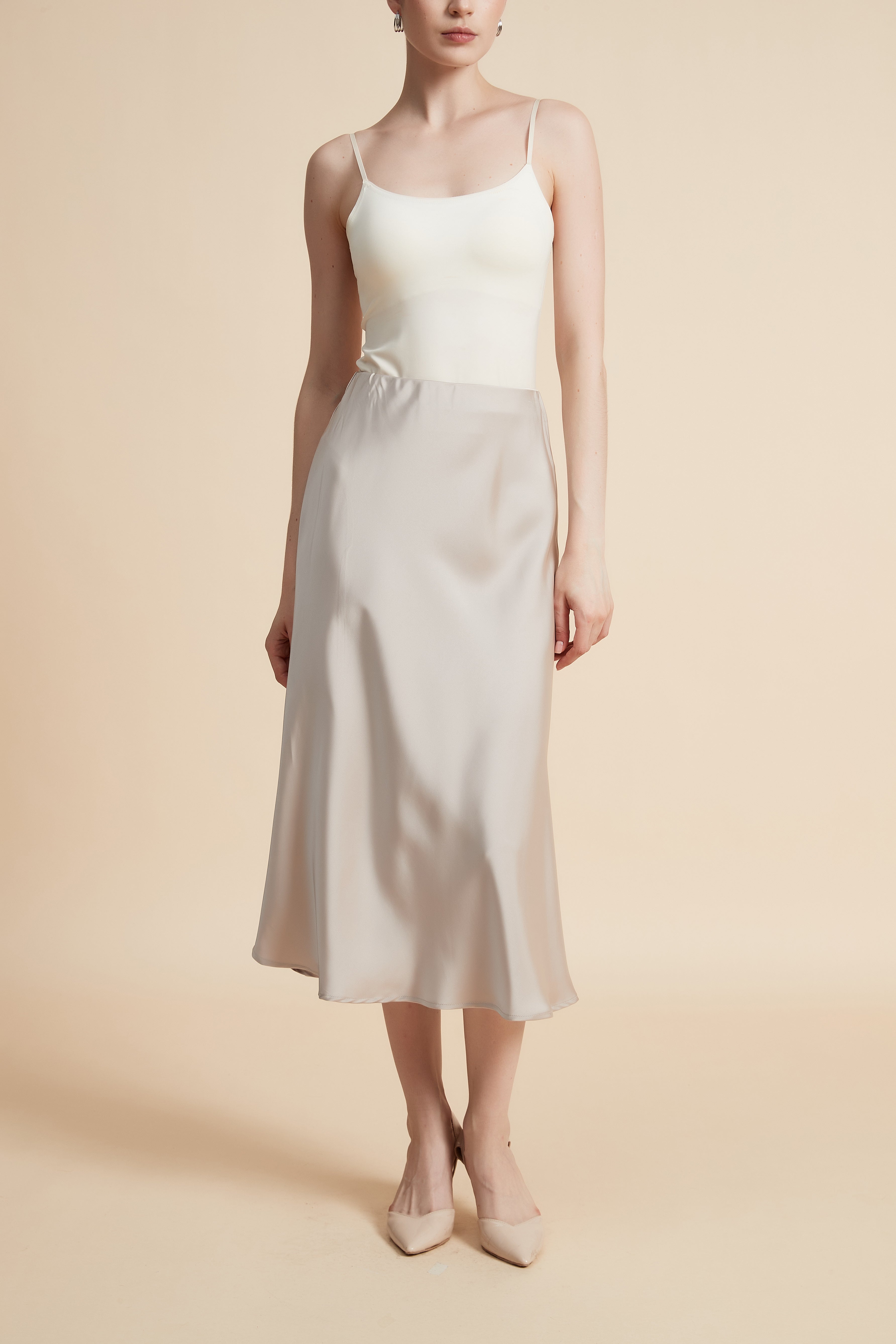 Solid Midi Skirt