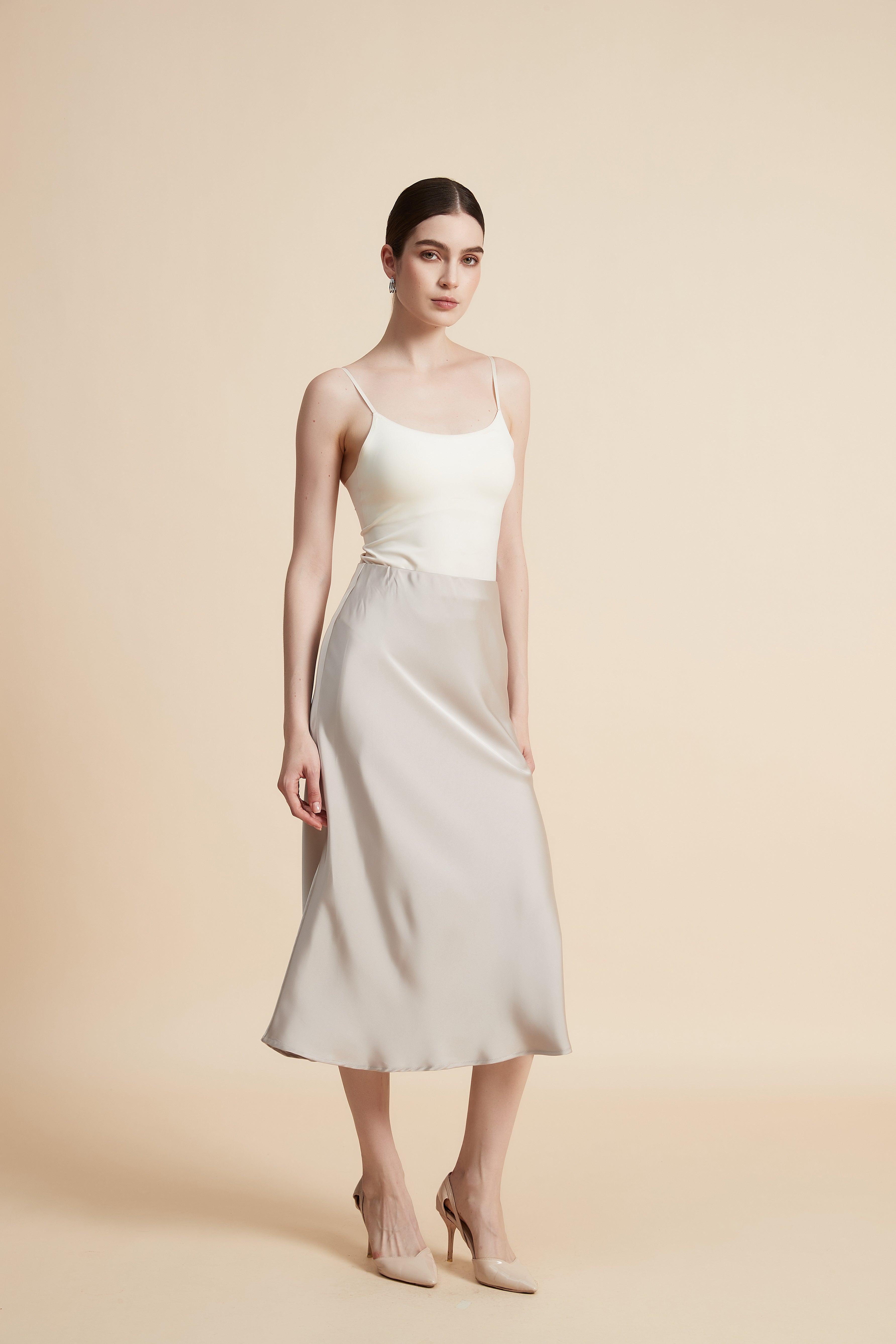 Solid Midi Skirt