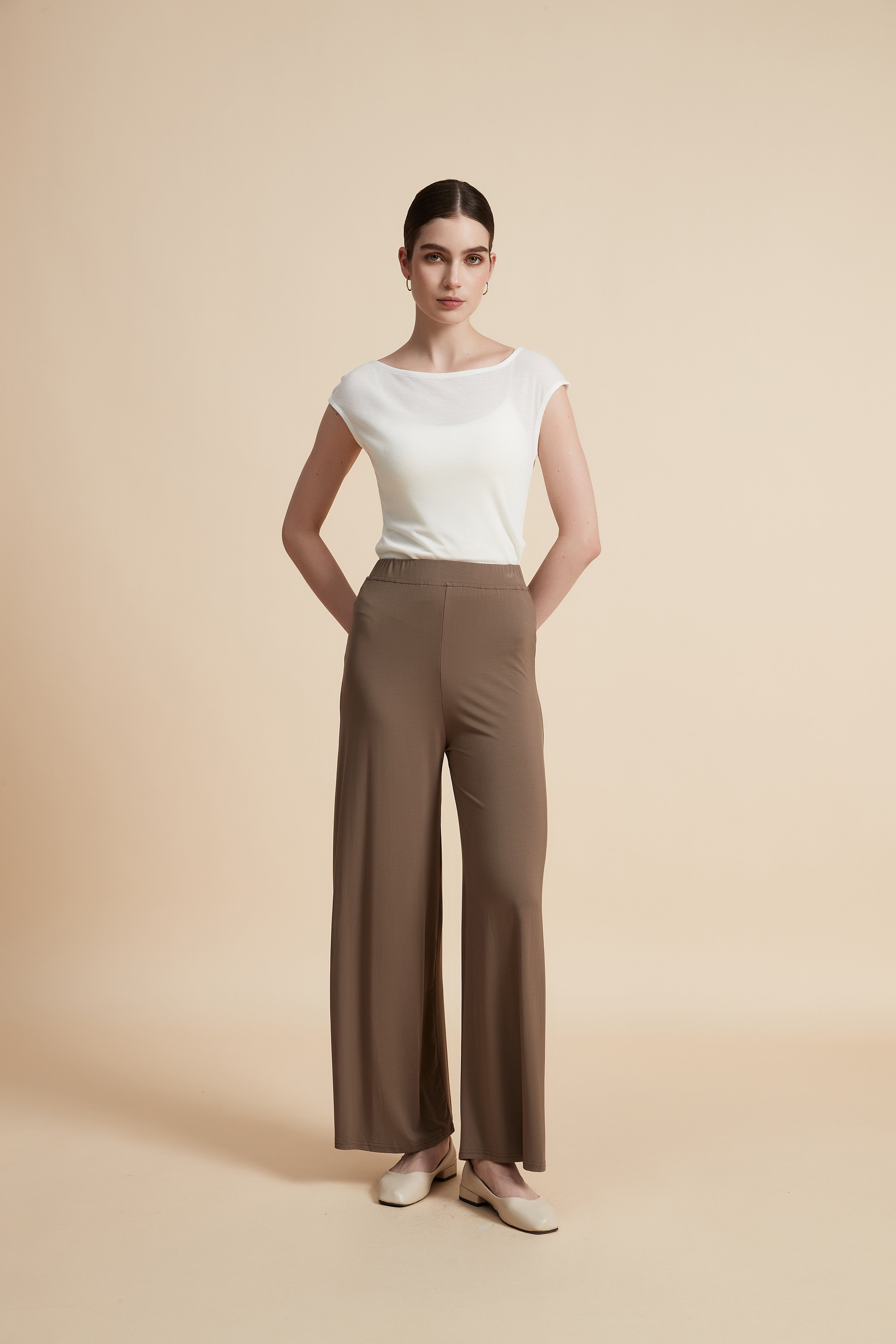 Wide Leg Solid Pants