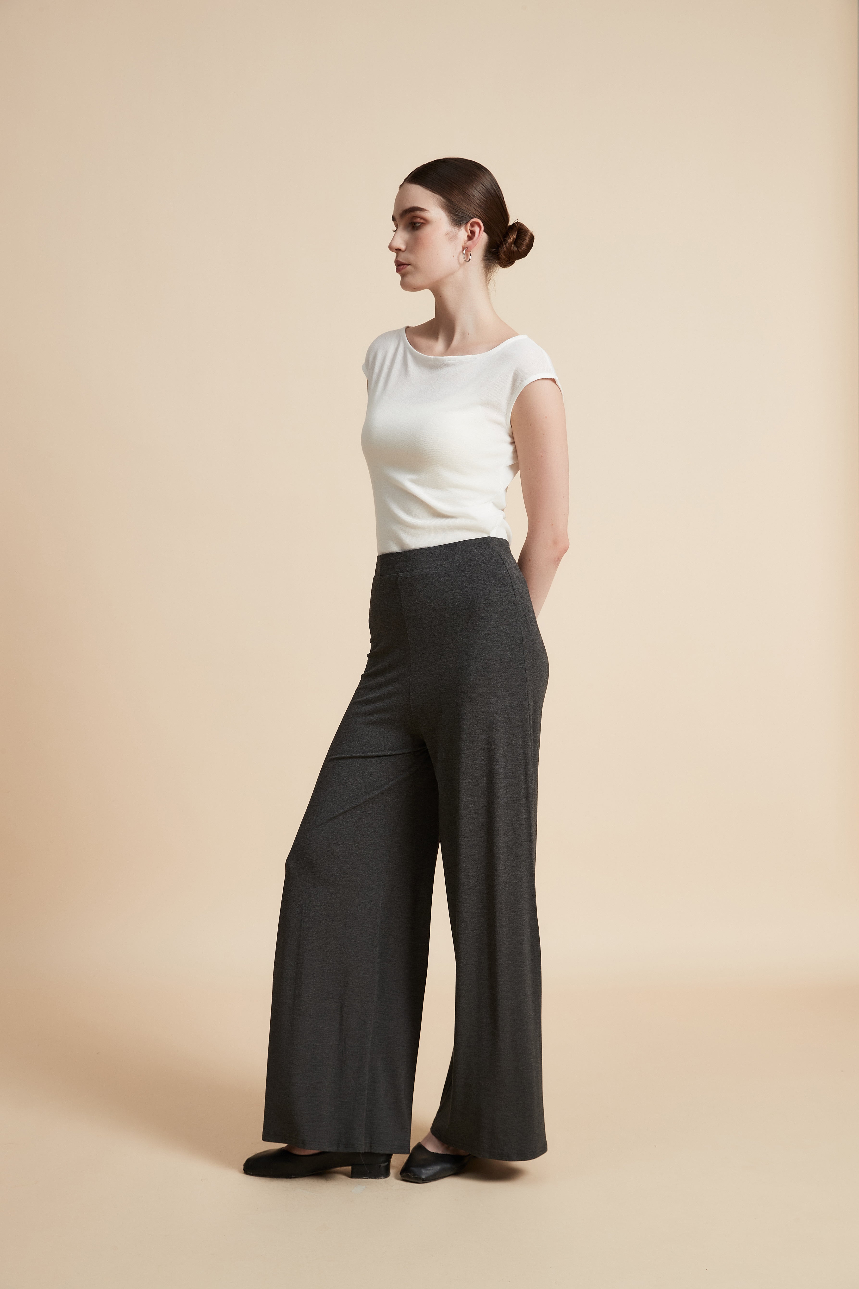 Wide Leg Solid Pants