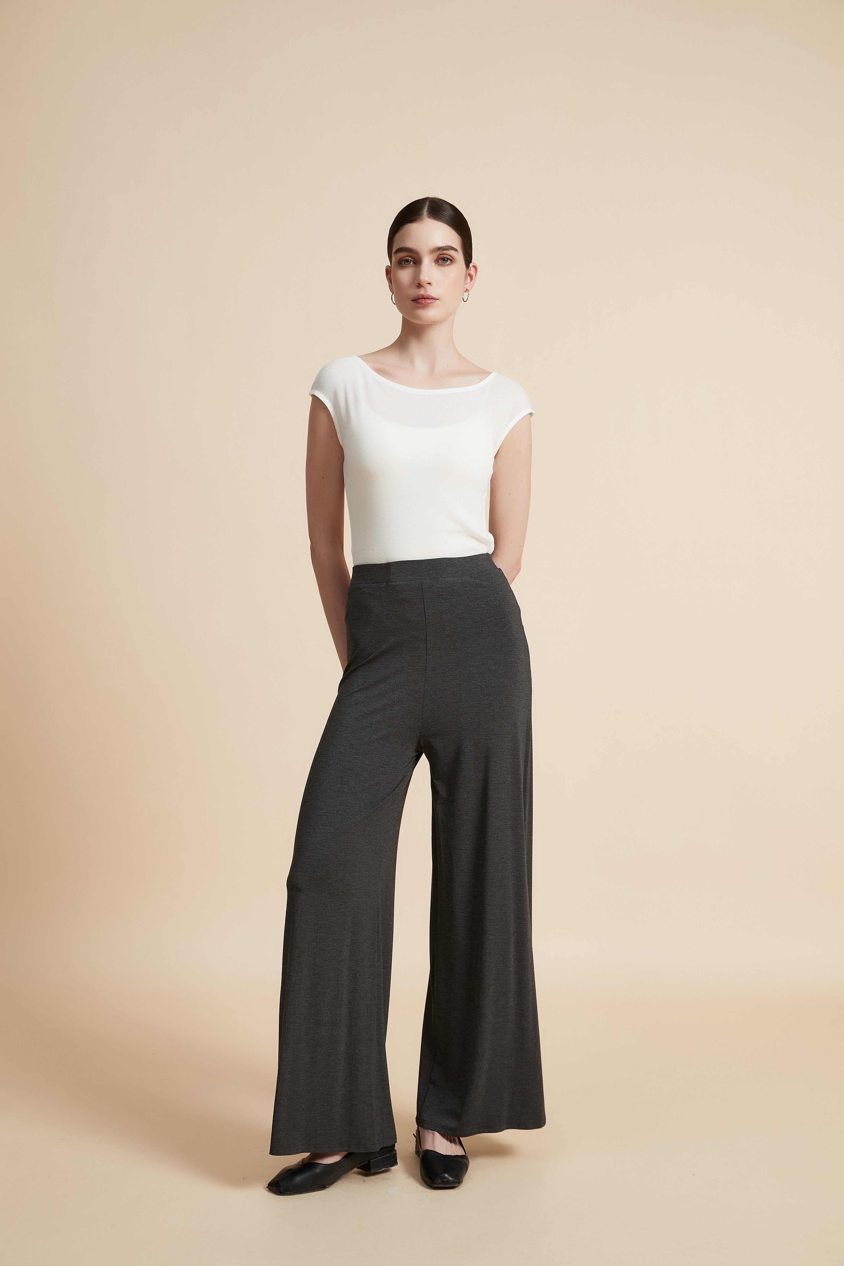 Wide Leg Solid Pants
