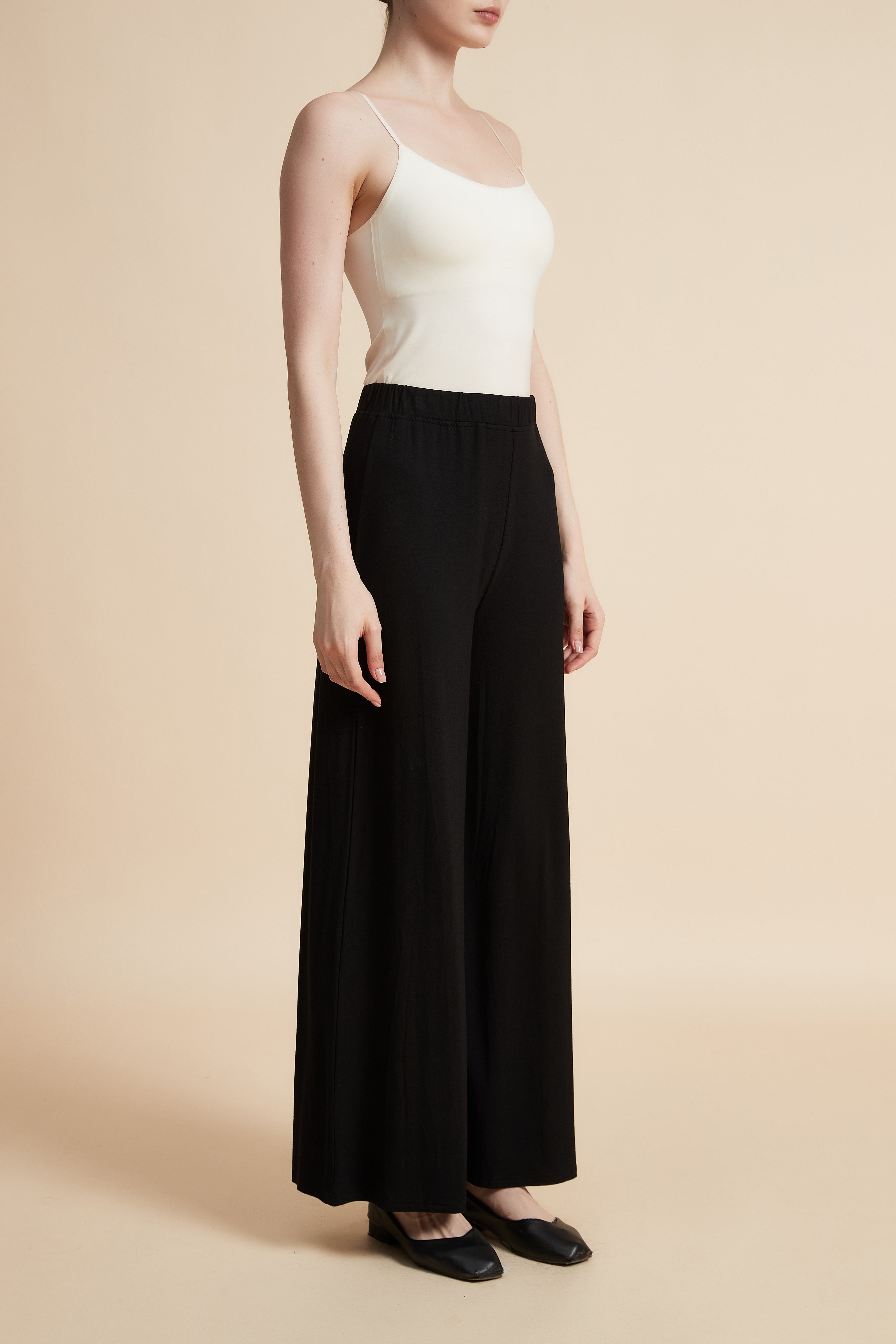 Wide Leg Solid Pants