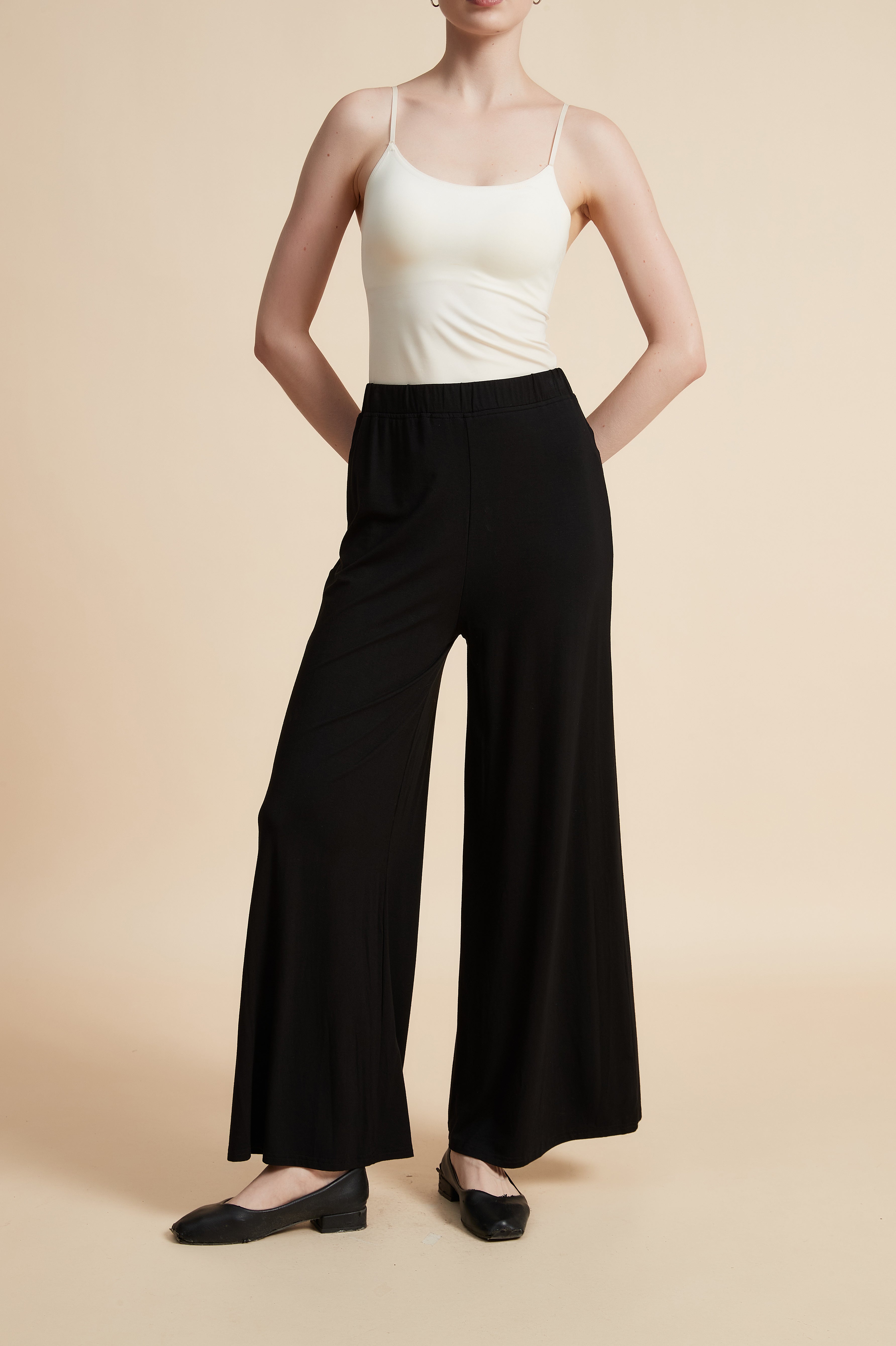 Wide Leg Solid Pants