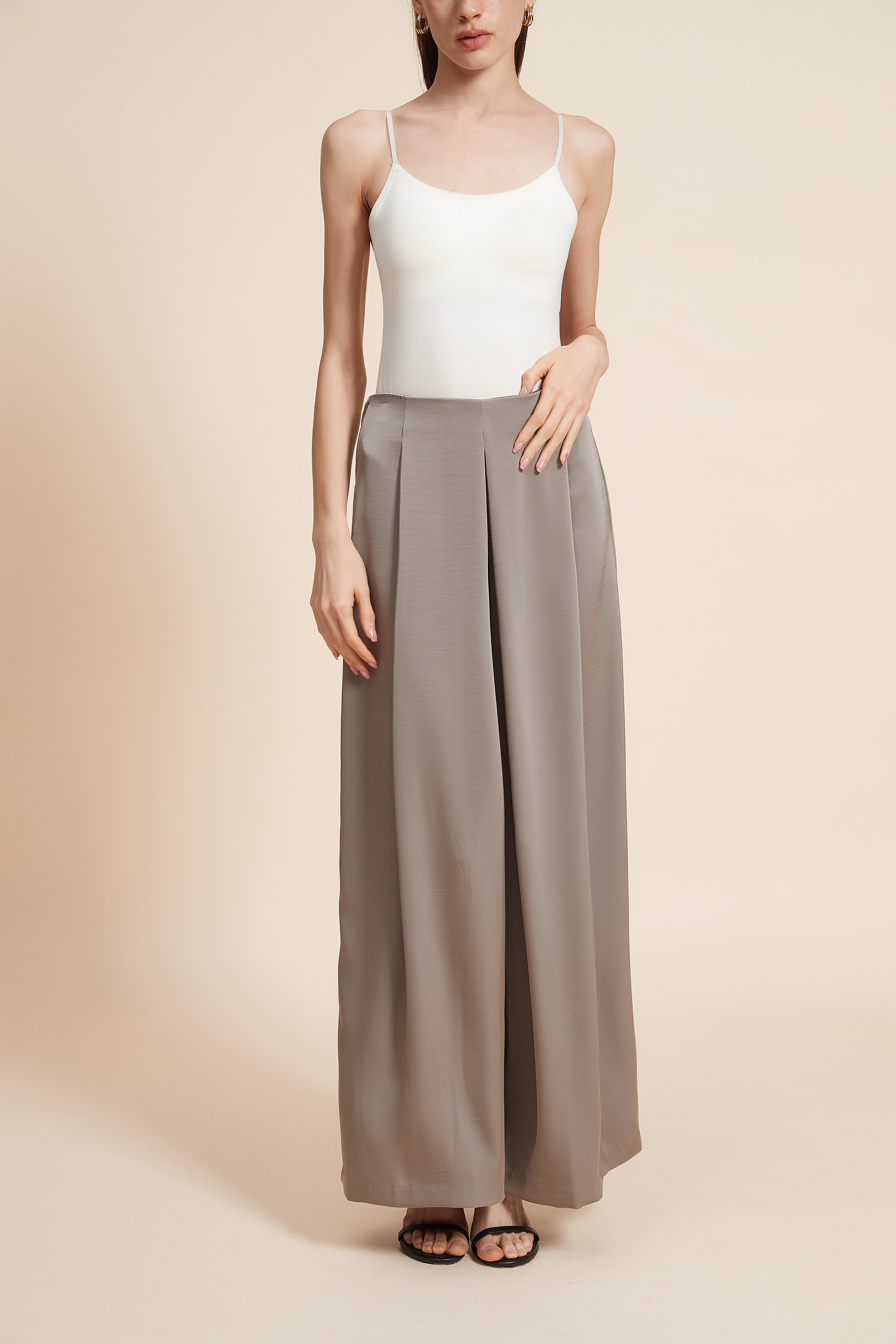 Print Wide-Leg Long Trousers