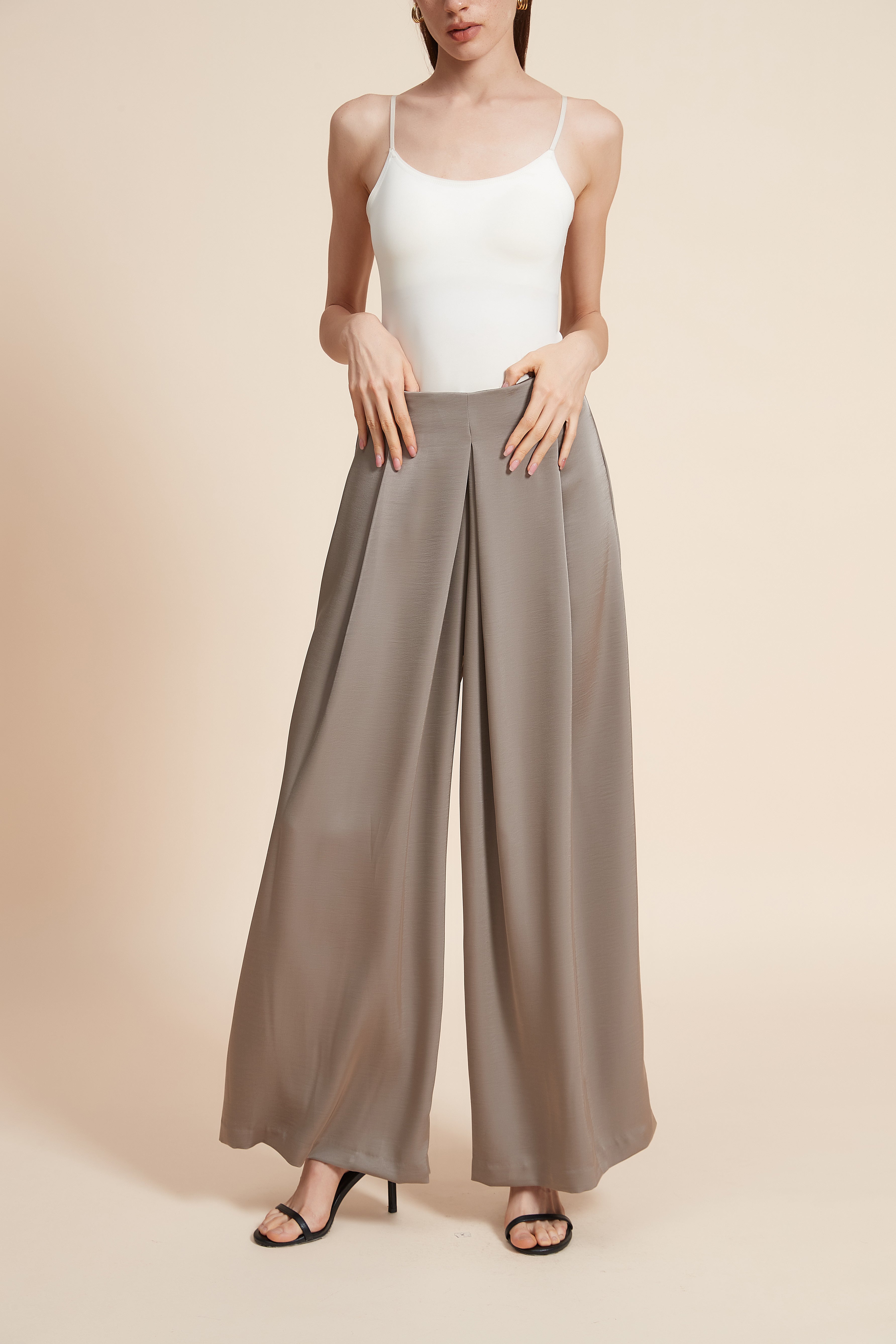 Print Wide-Leg Long Trousers
