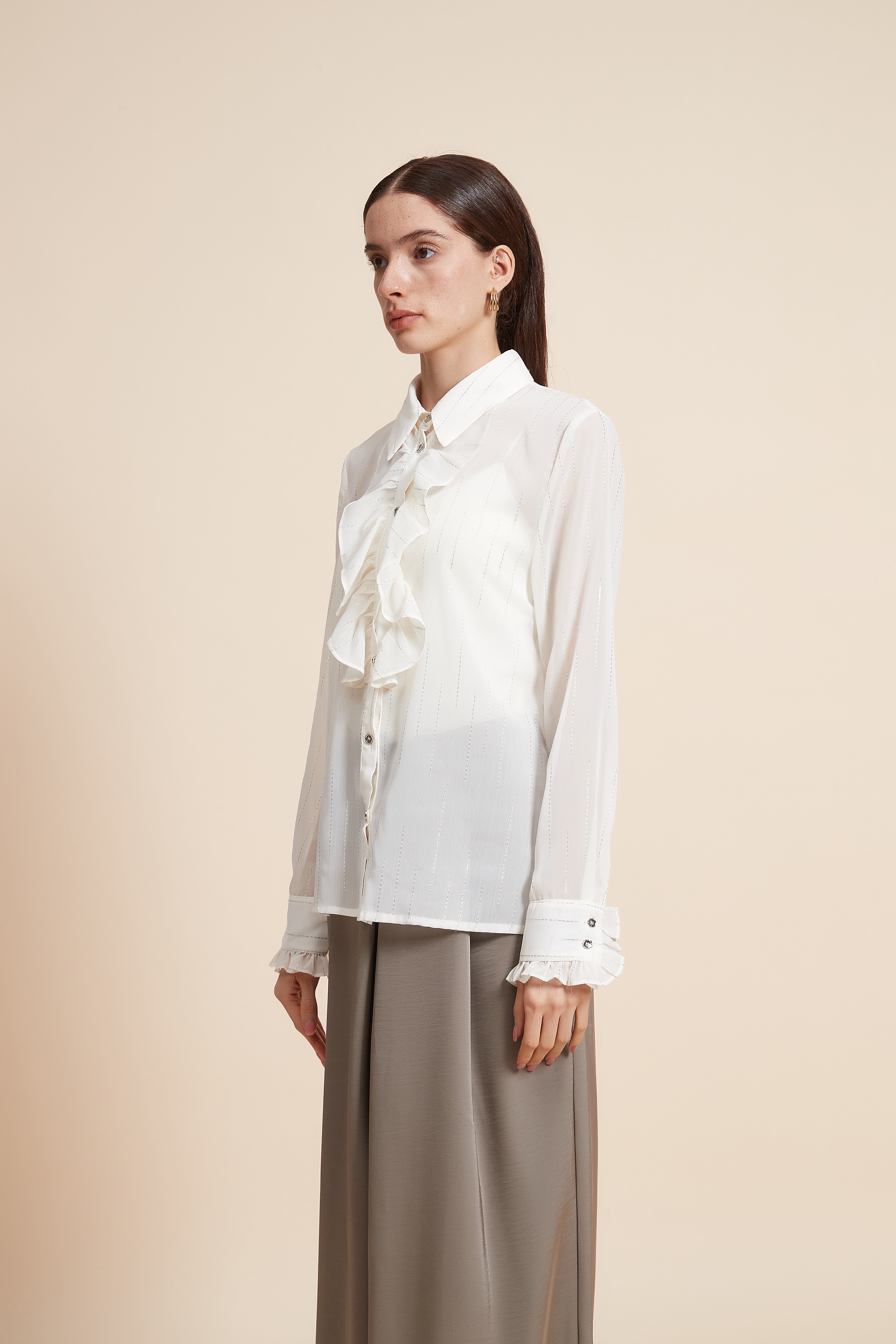 Long Embroidered Blouse with Long Sleeves