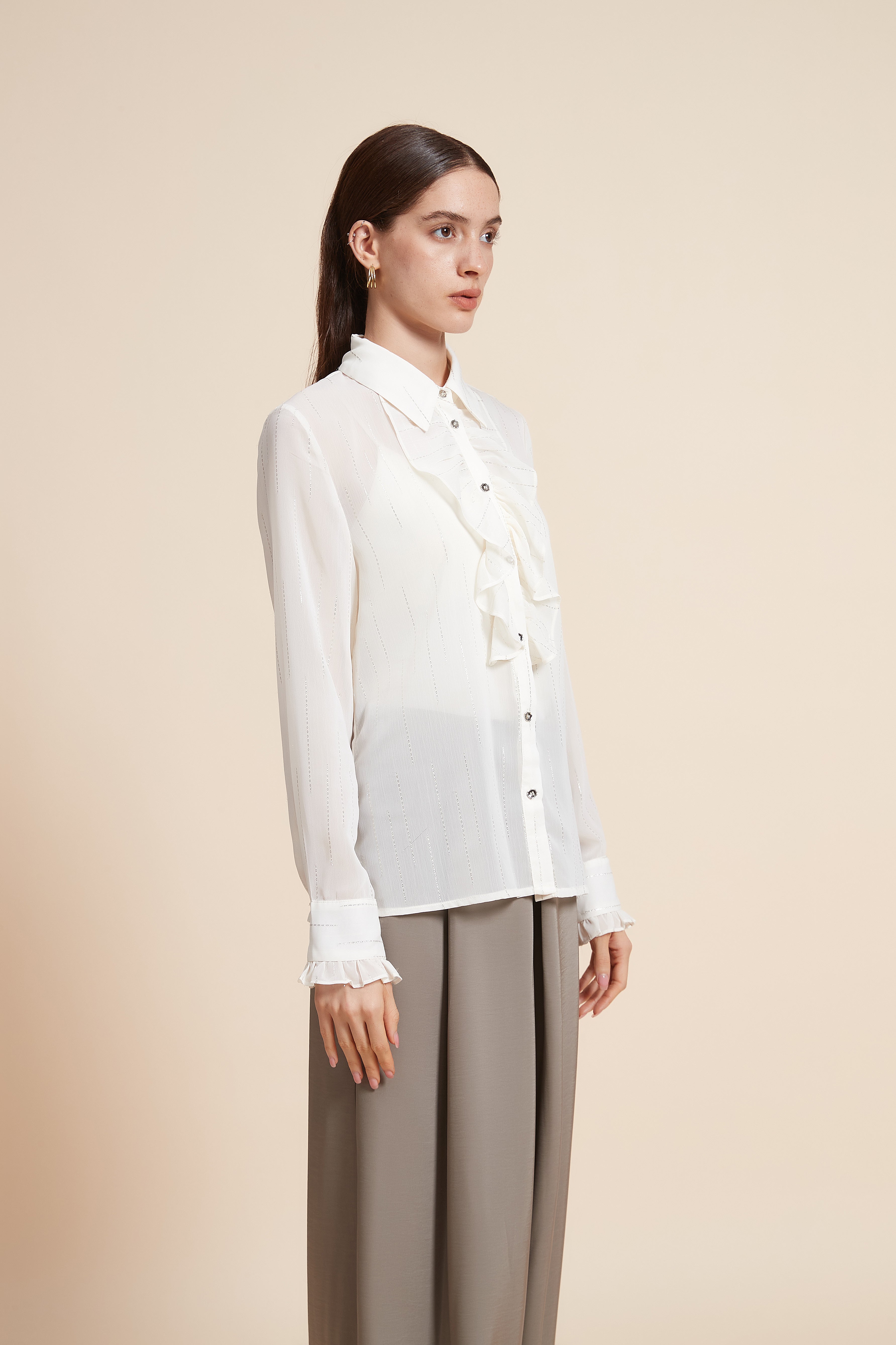 Long Embroidered Blouse with Long Sleeves