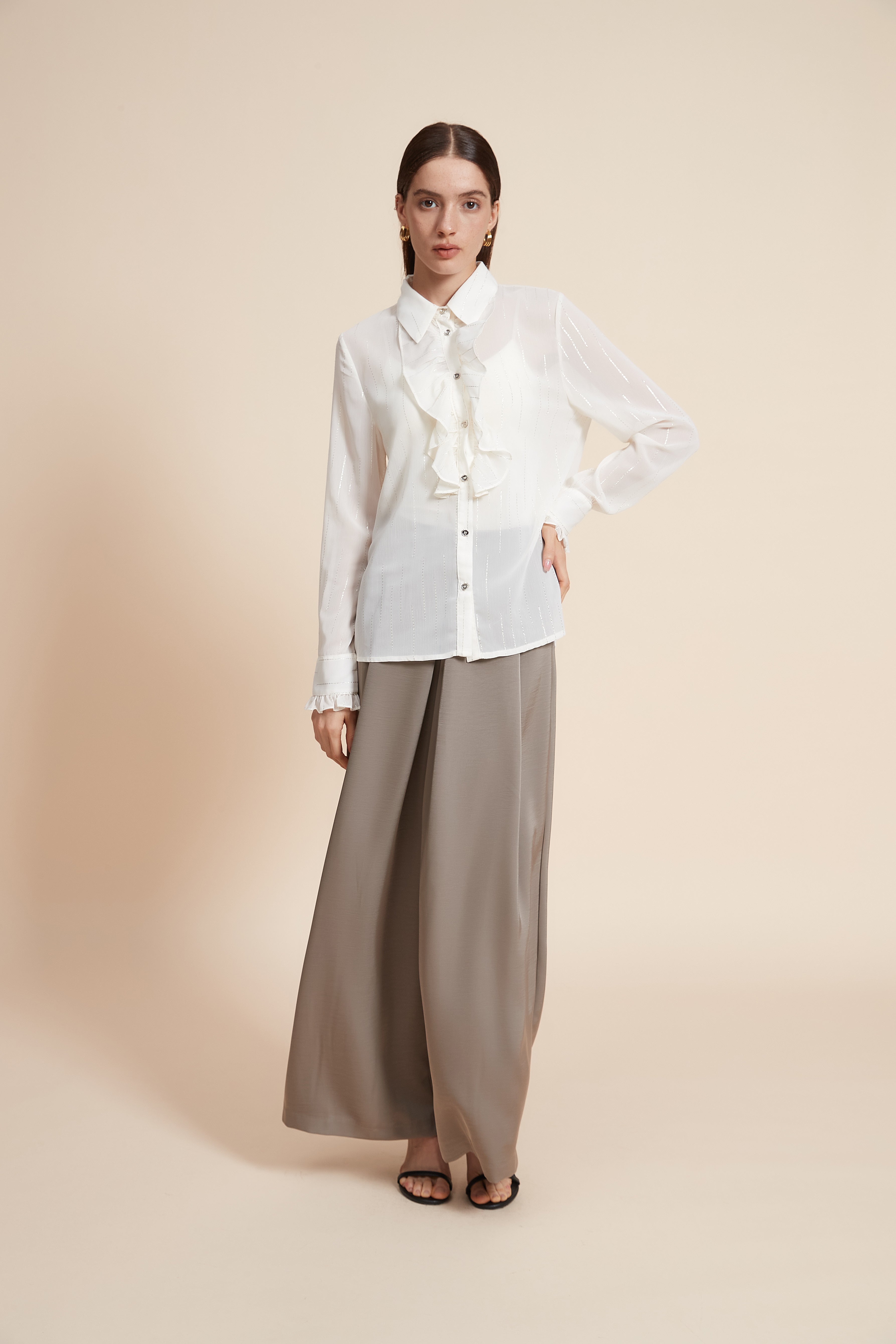 Long Embroidered Blouse with Long Sleeves