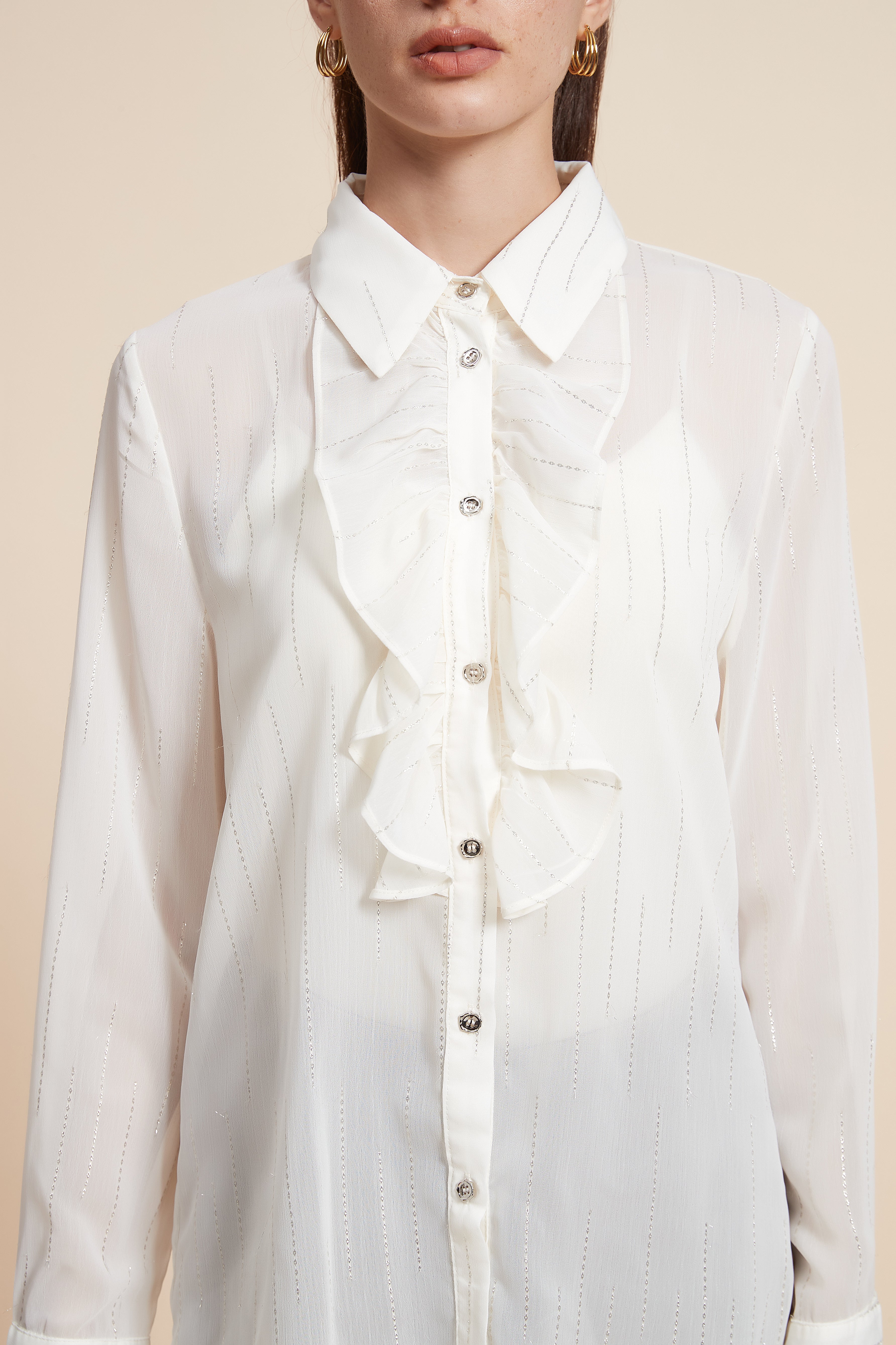 Long Embroidered Blouse with Long Sleeves