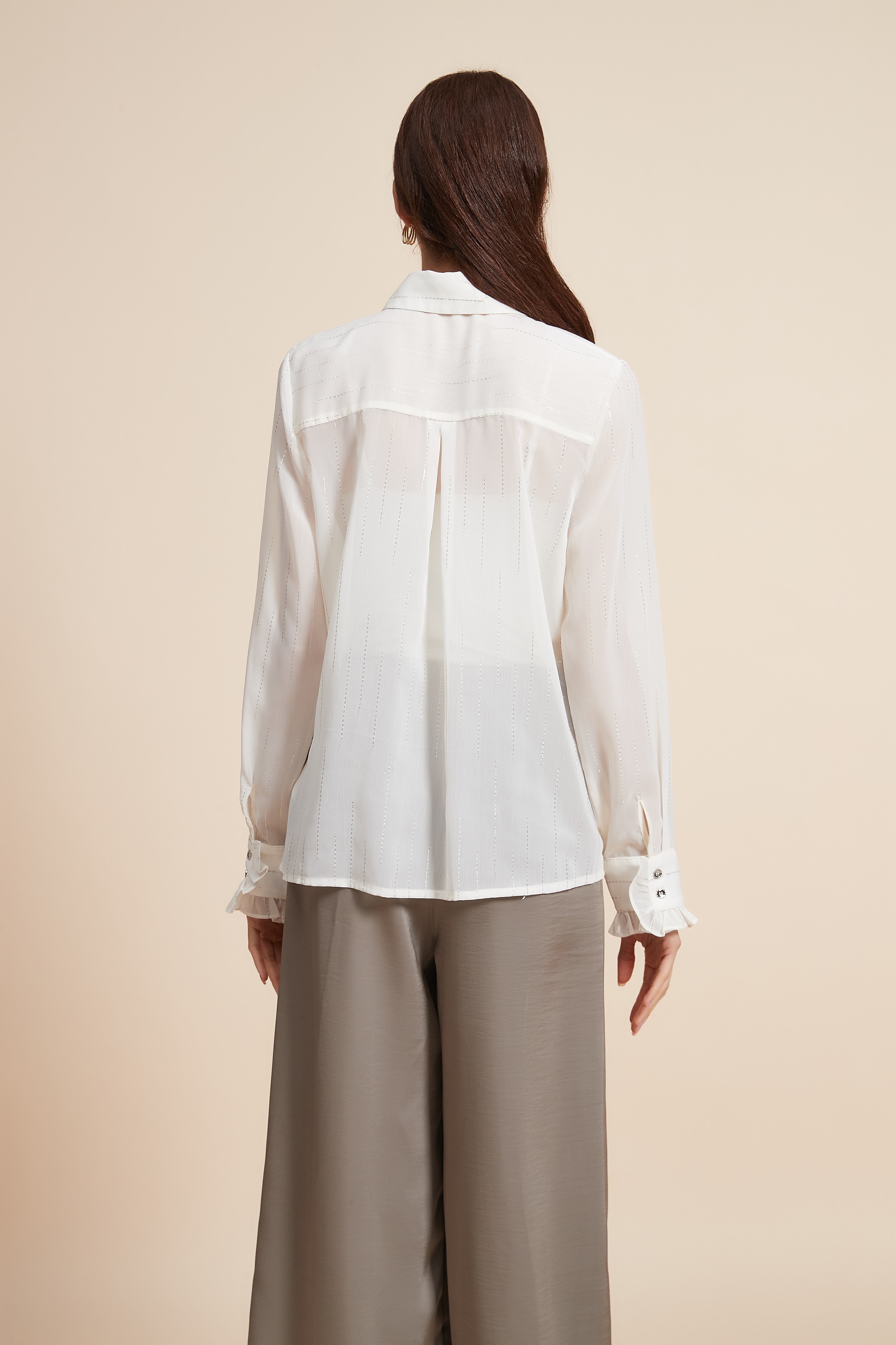 Long Embroidered Blouse with Long Sleeves