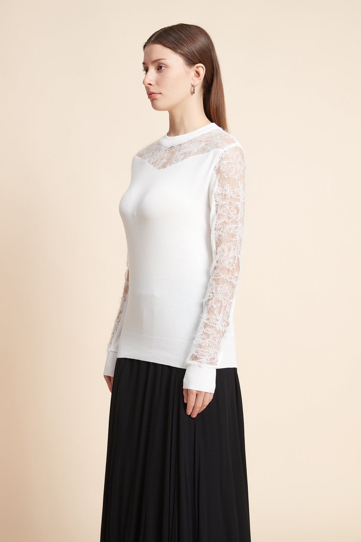 Long Sleeve Top With Lace Details