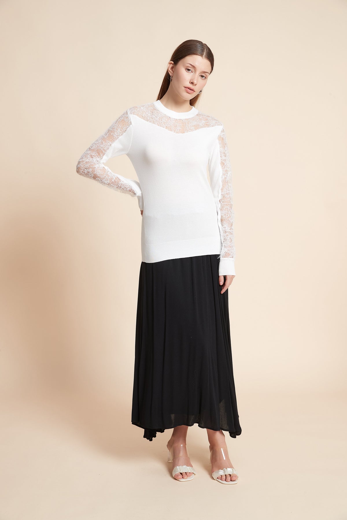 Long Sleeve Top With Lace Details
