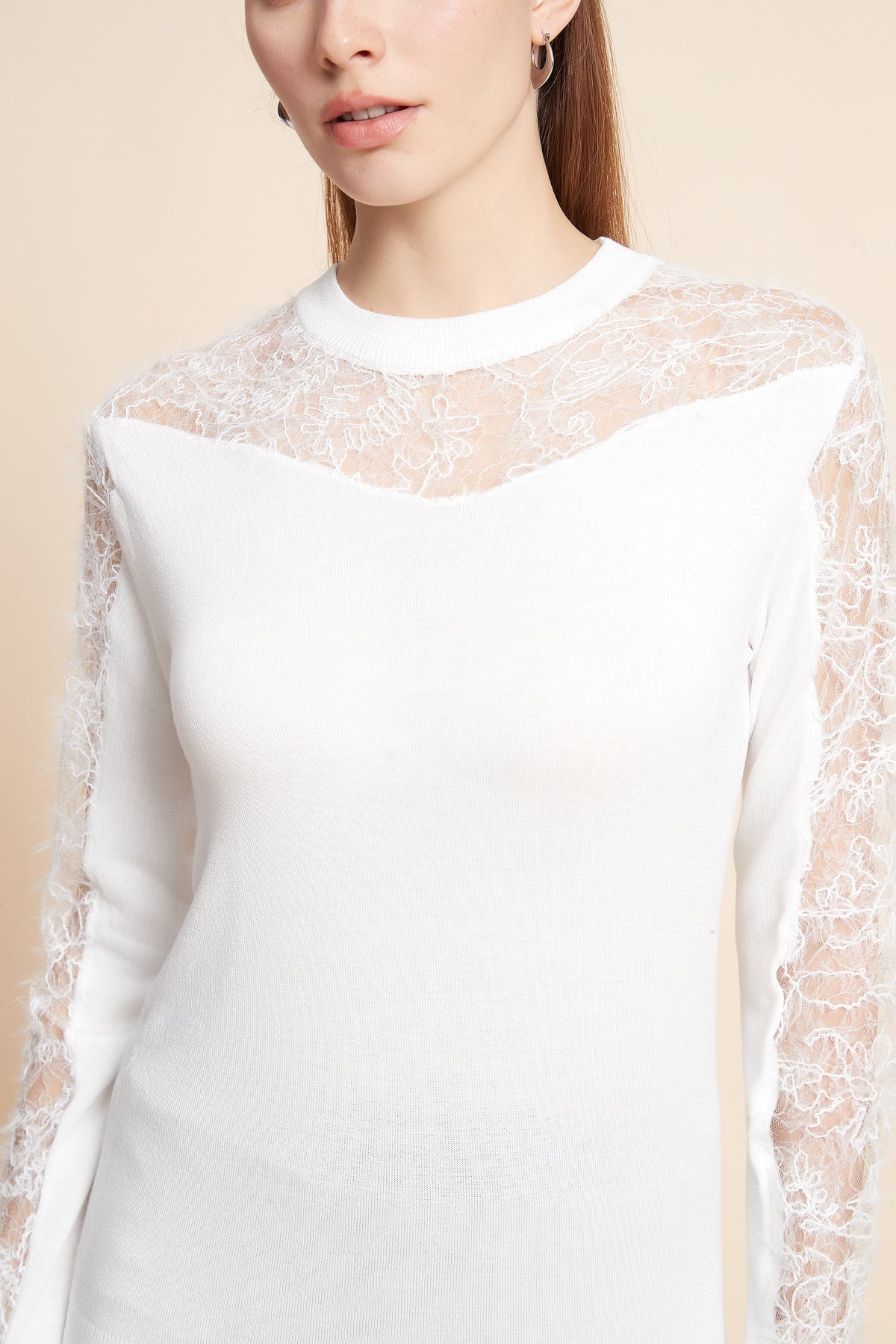 Long Sleeve Top With Lace Details