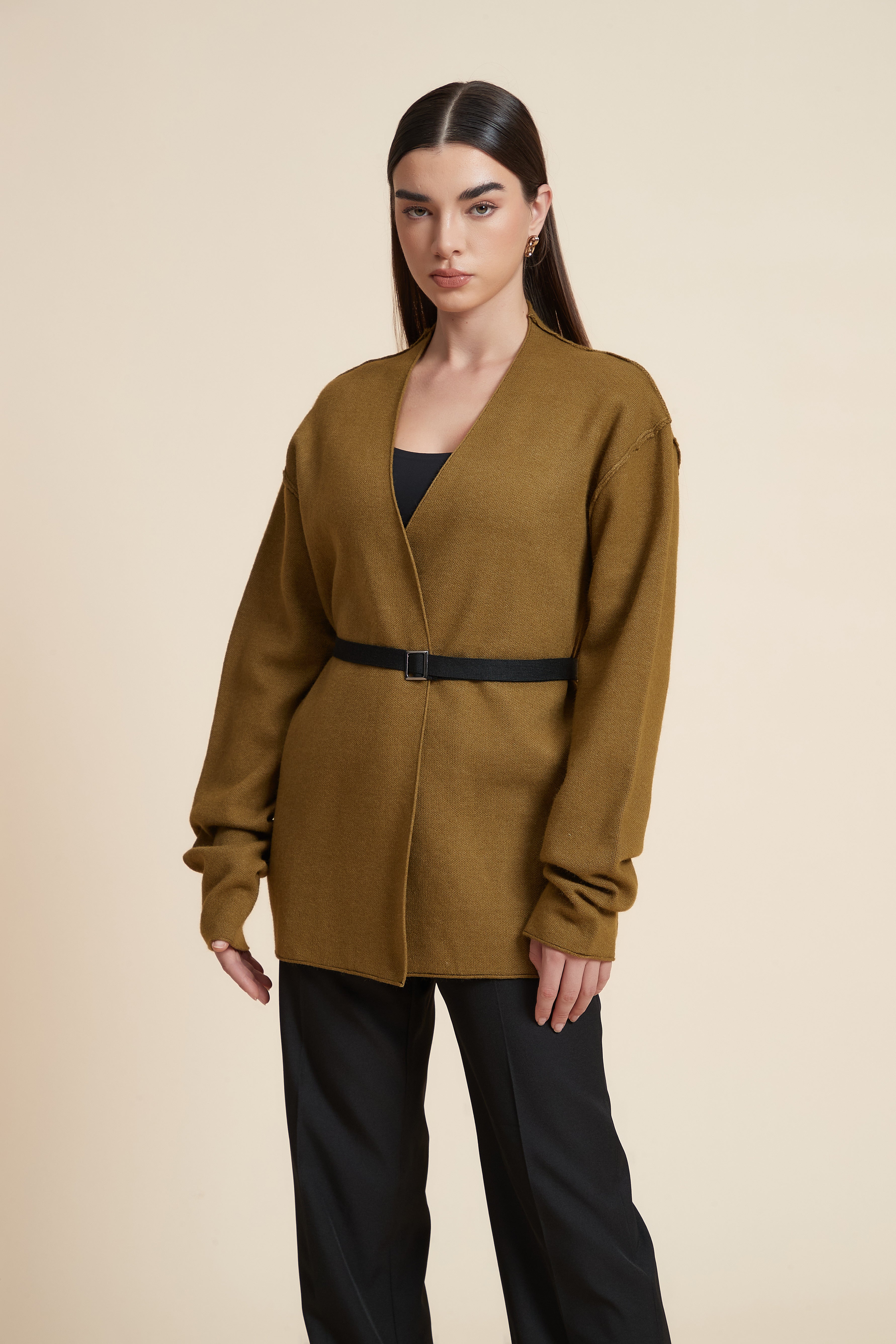 Plain Long Sleeve Oversized Cardigan