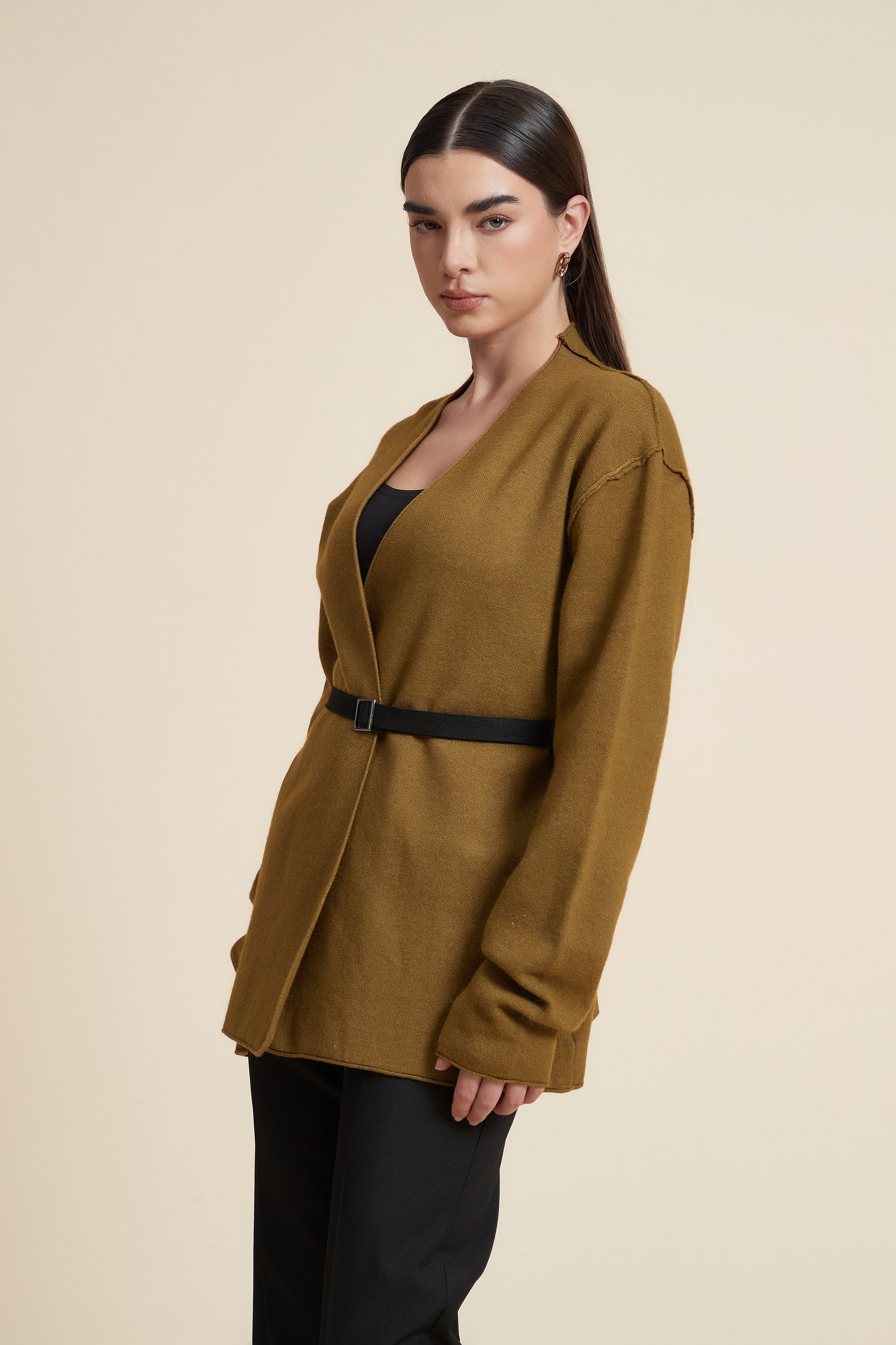 Plain Long Sleeve Oversized Cardigan