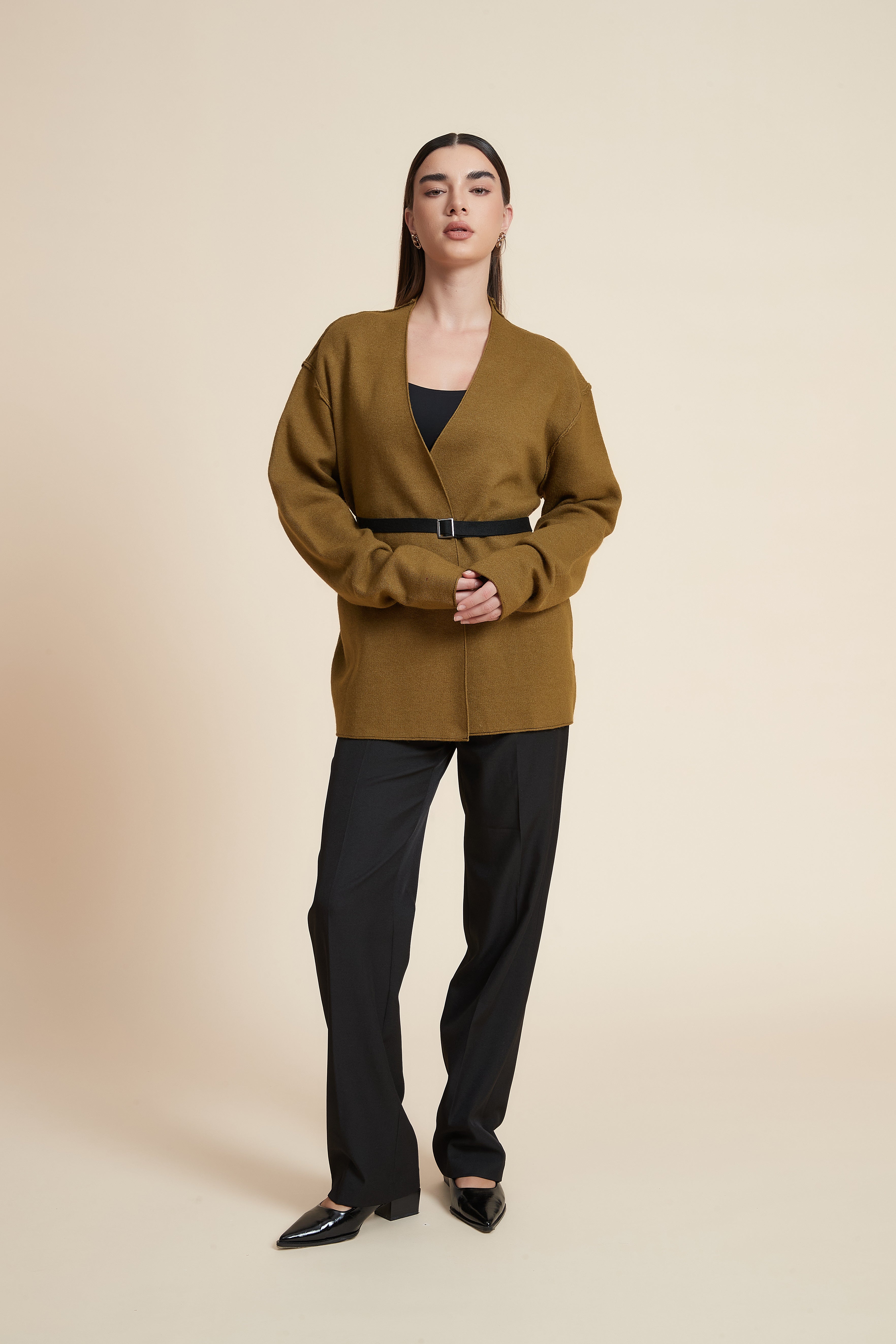 Plain Long Sleeve Oversized Cardigan