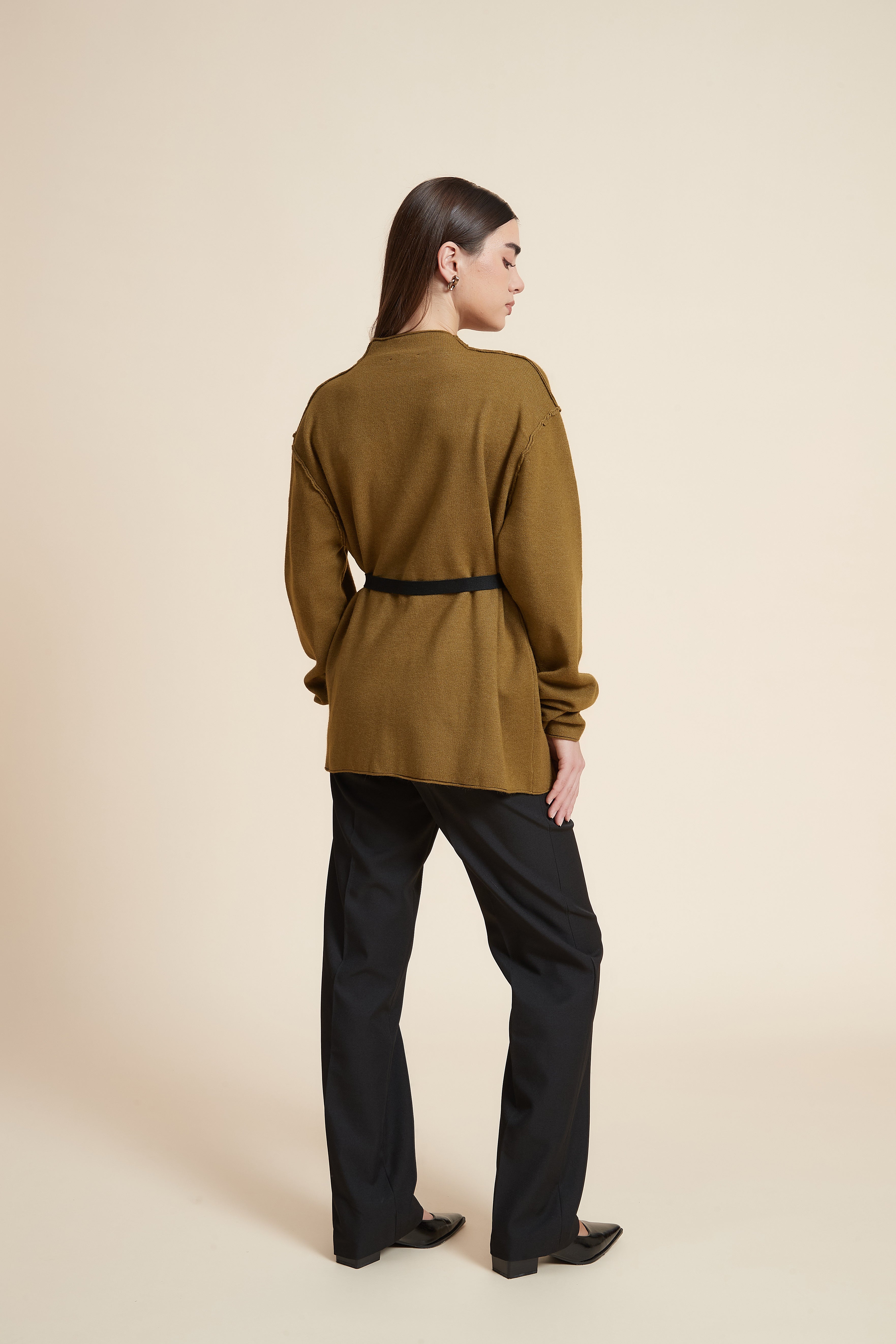 Plain Long Sleeve Oversized Cardigan