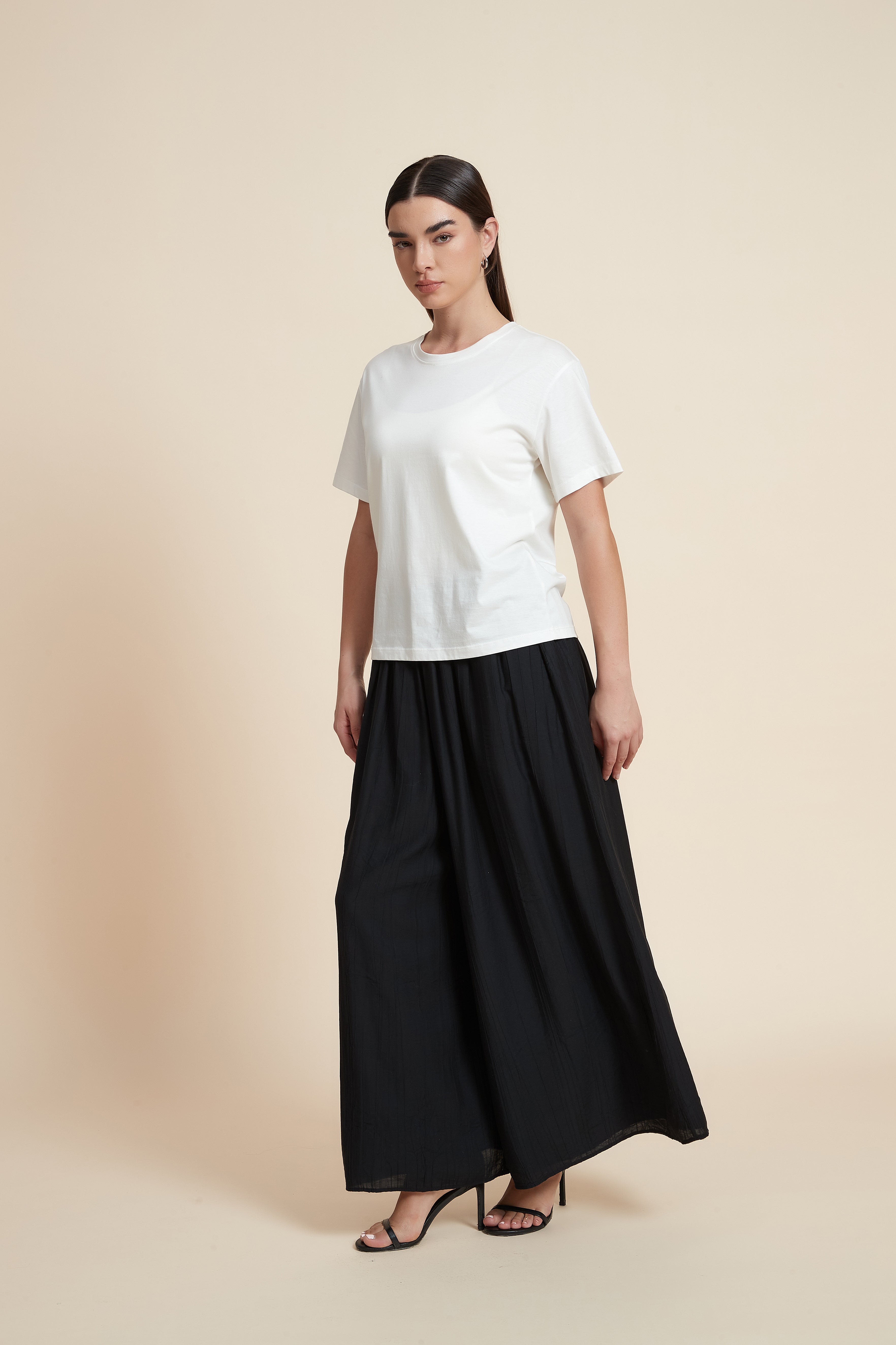 بنطلون طويل وايد ليج سادة