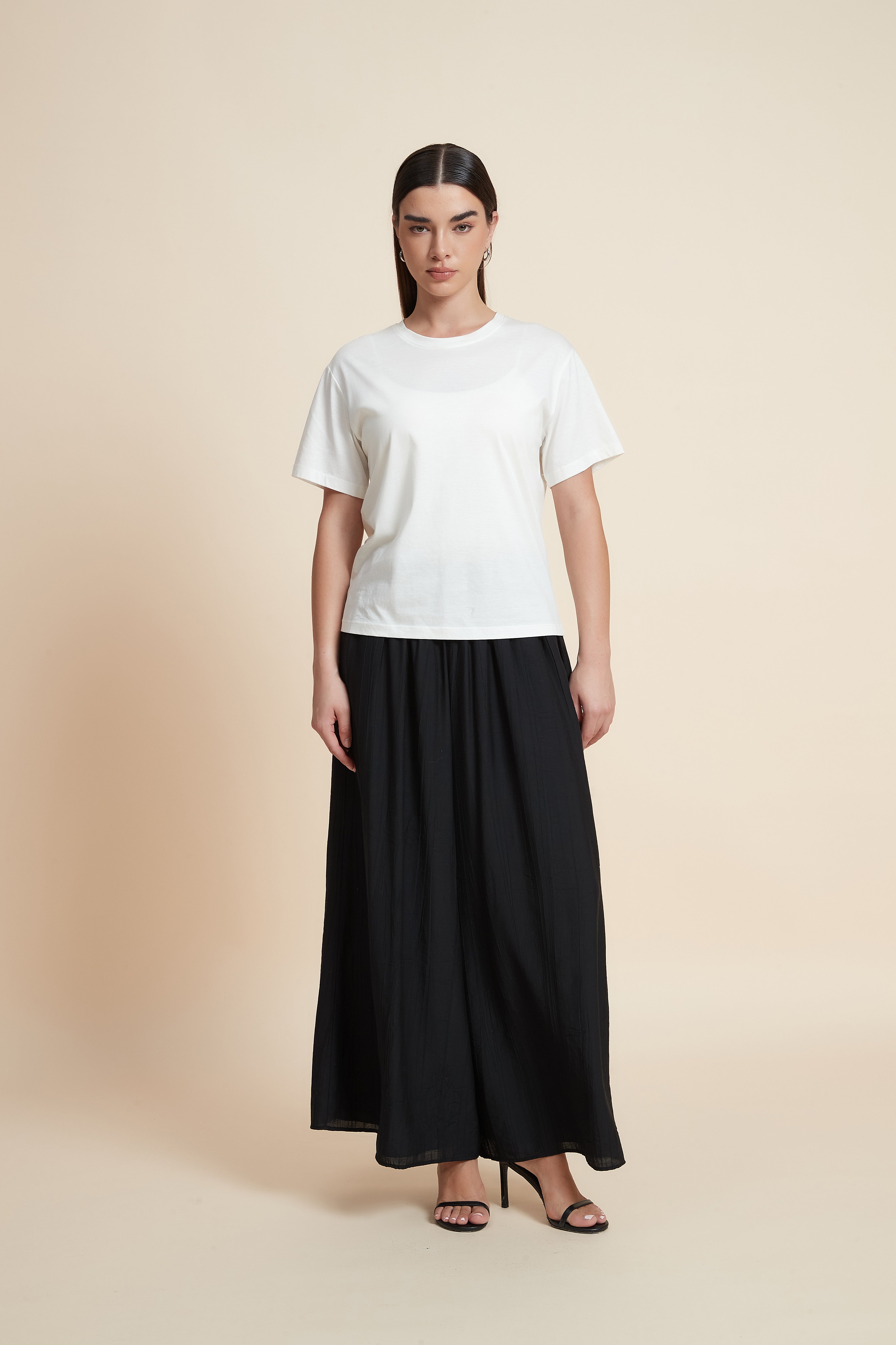 بنطلون طويل وايد ليج سادة