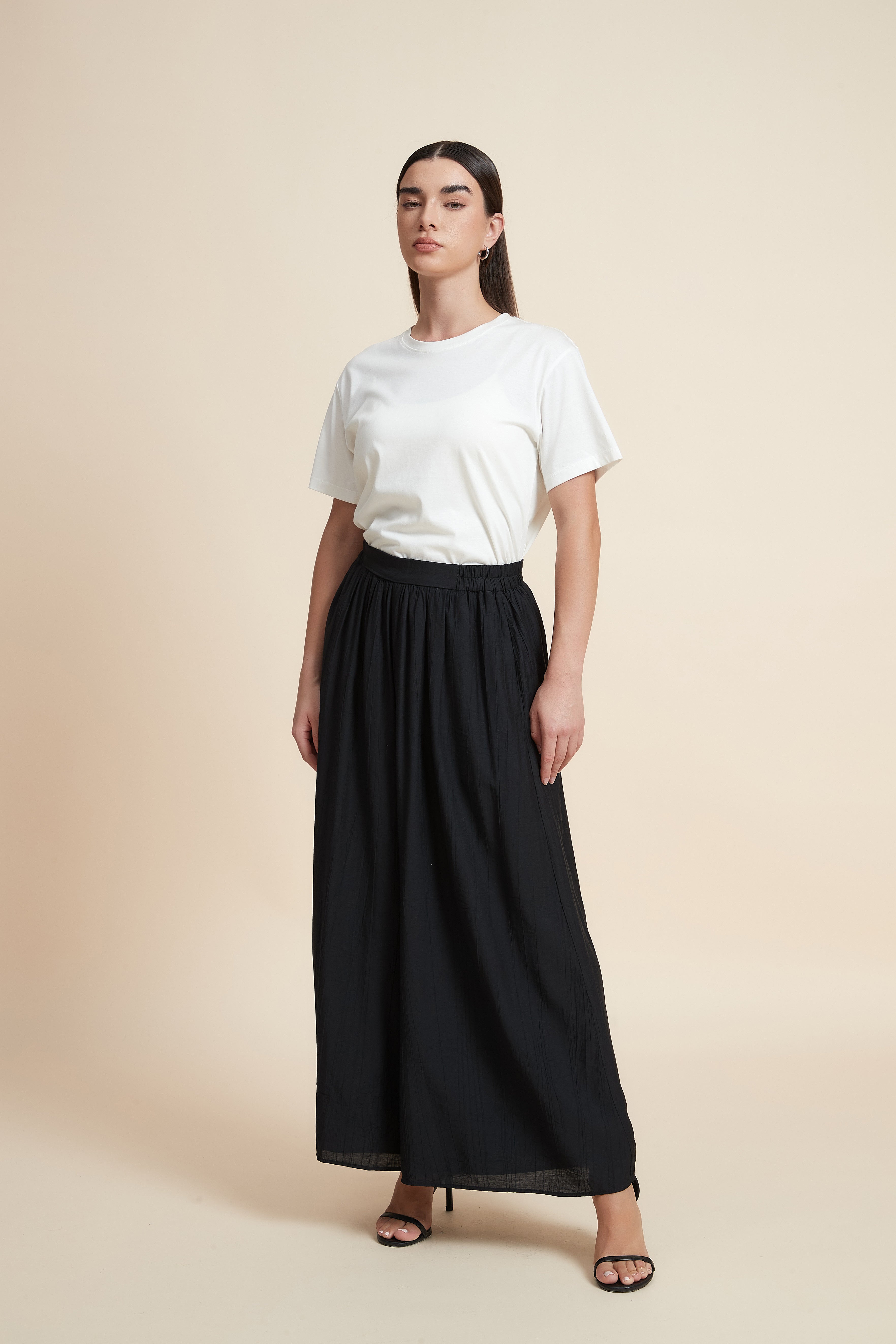 بنطلون طويل وايد ليج سادة