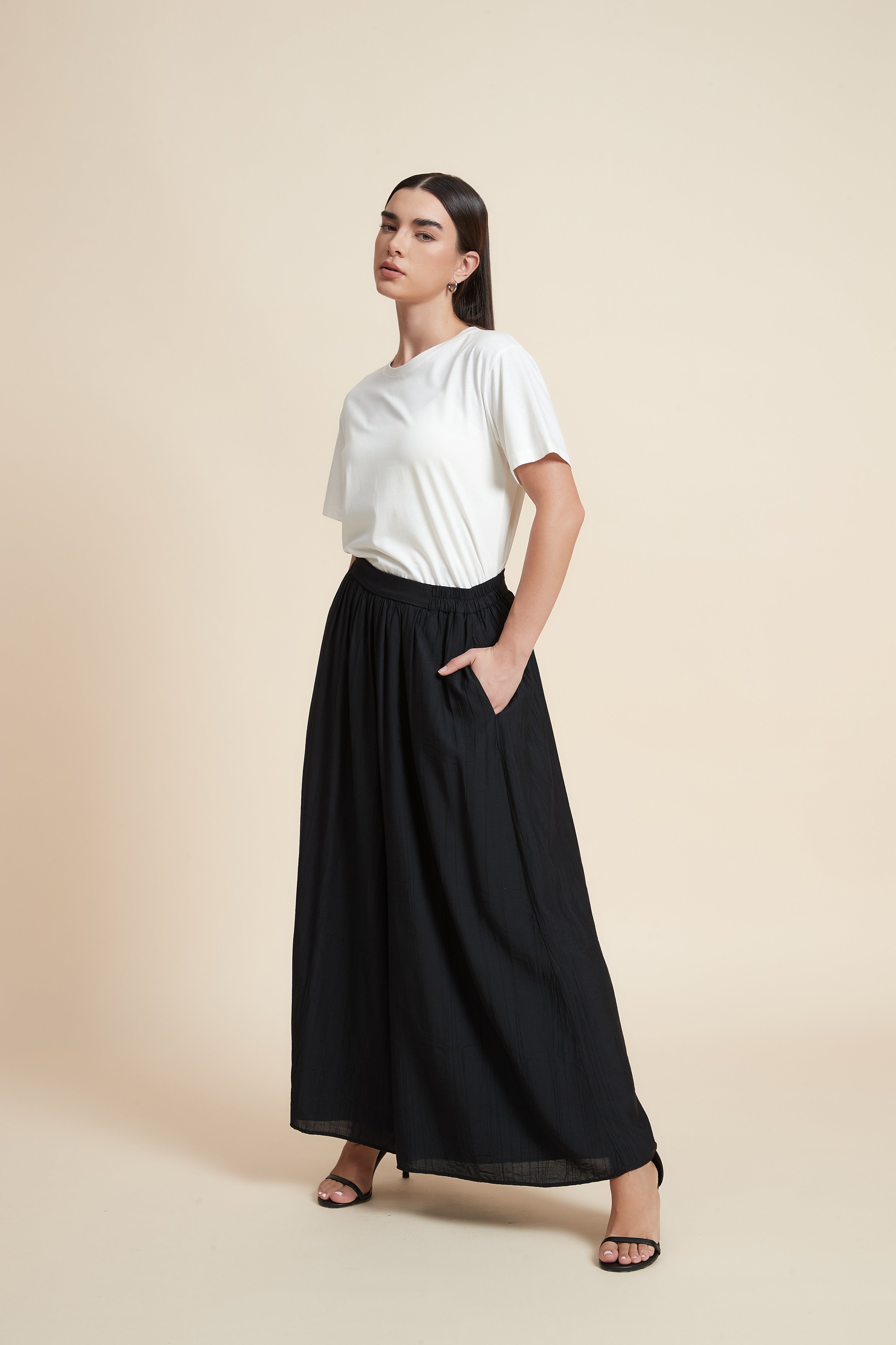 بنطلون طويل وايد ليج سادة