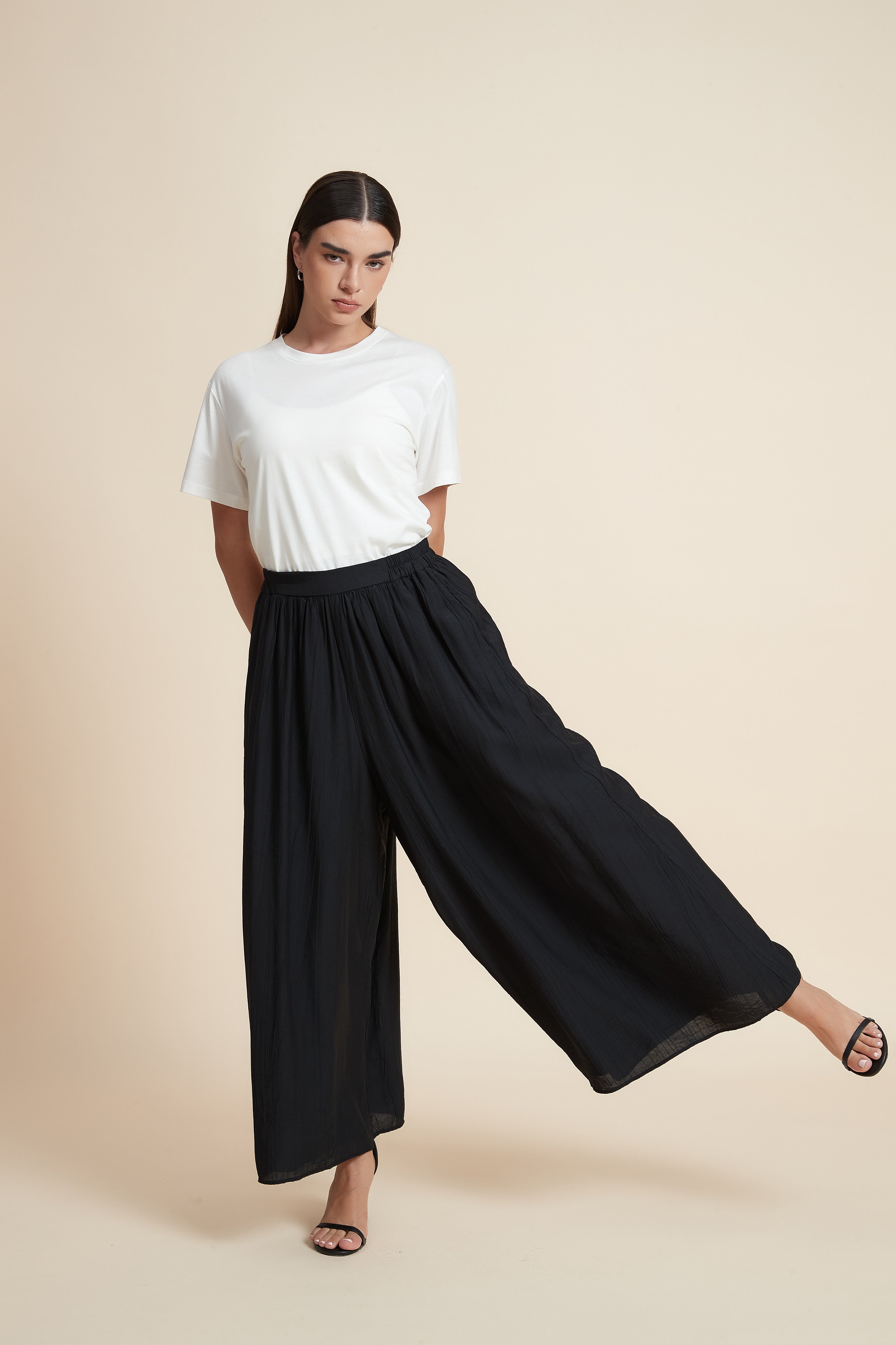 بنطلون طويل وايد ليج سادة