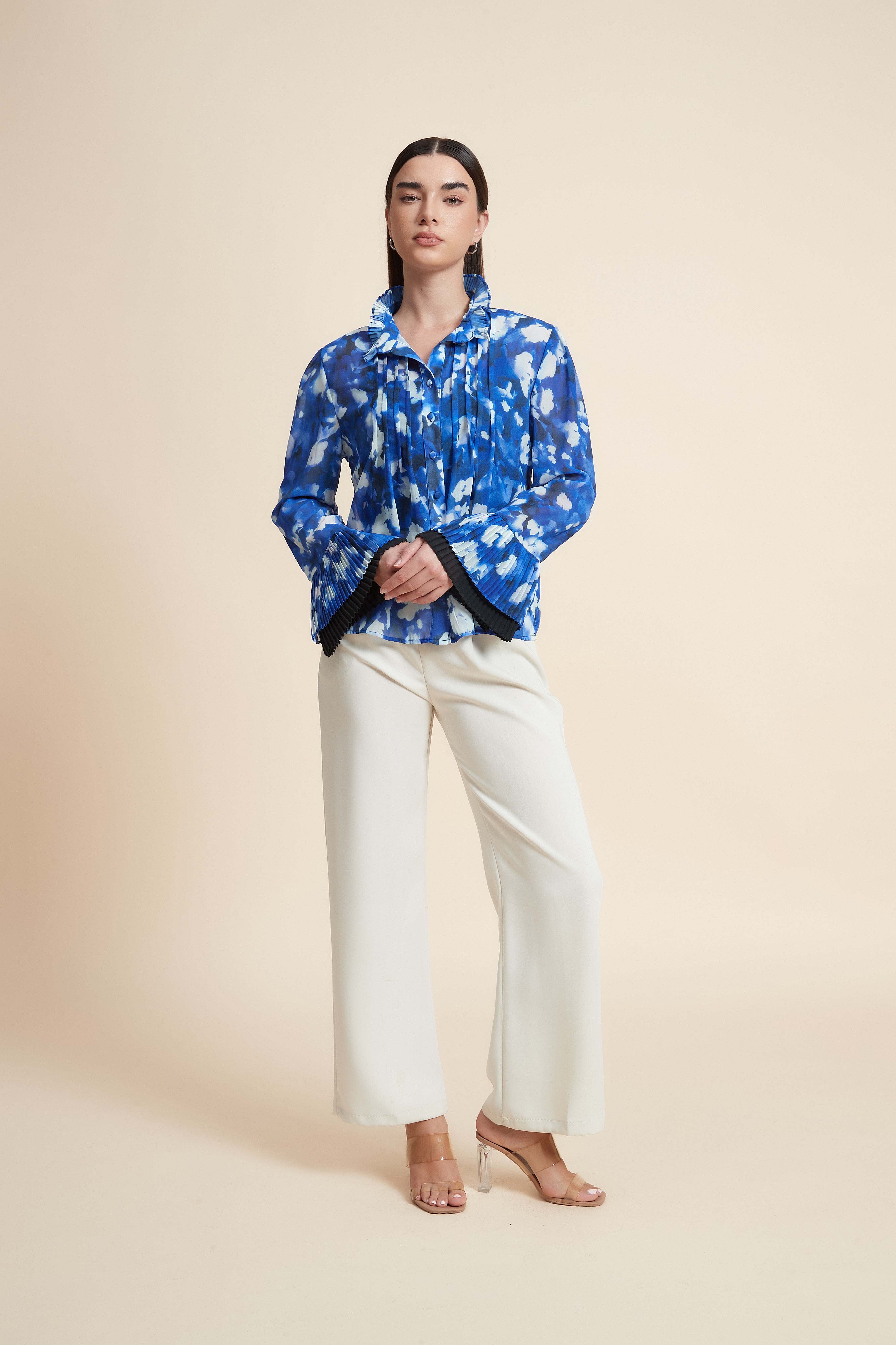 Long Sleeve Printed Blouse