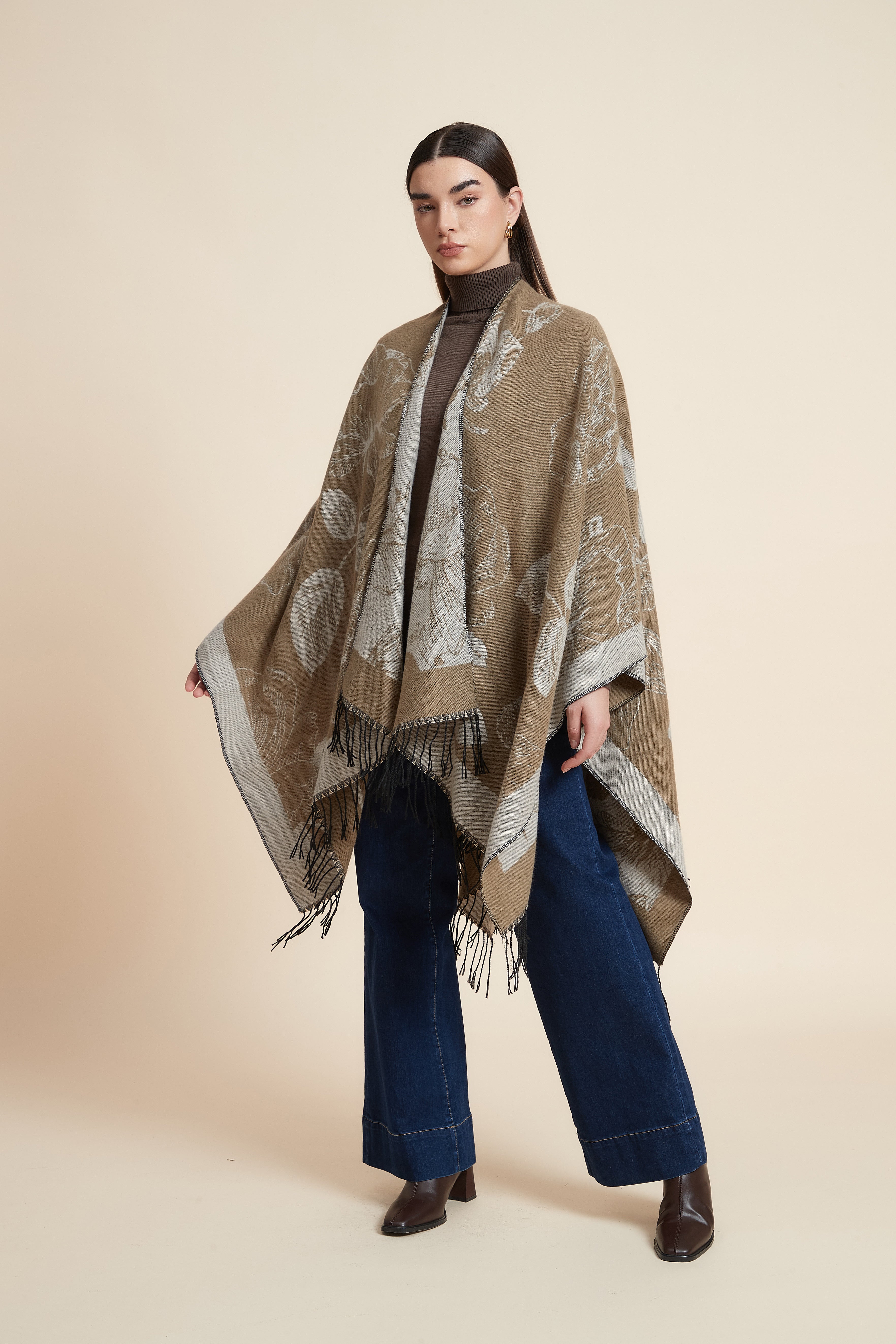 Colorful Floral Poncho